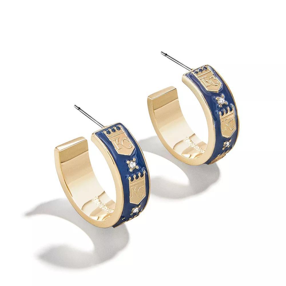 WEAR By Erin Andrews x BaubleBar Kansas City Royals Enamel Hoop Earrings, Women's, Gold Product Image