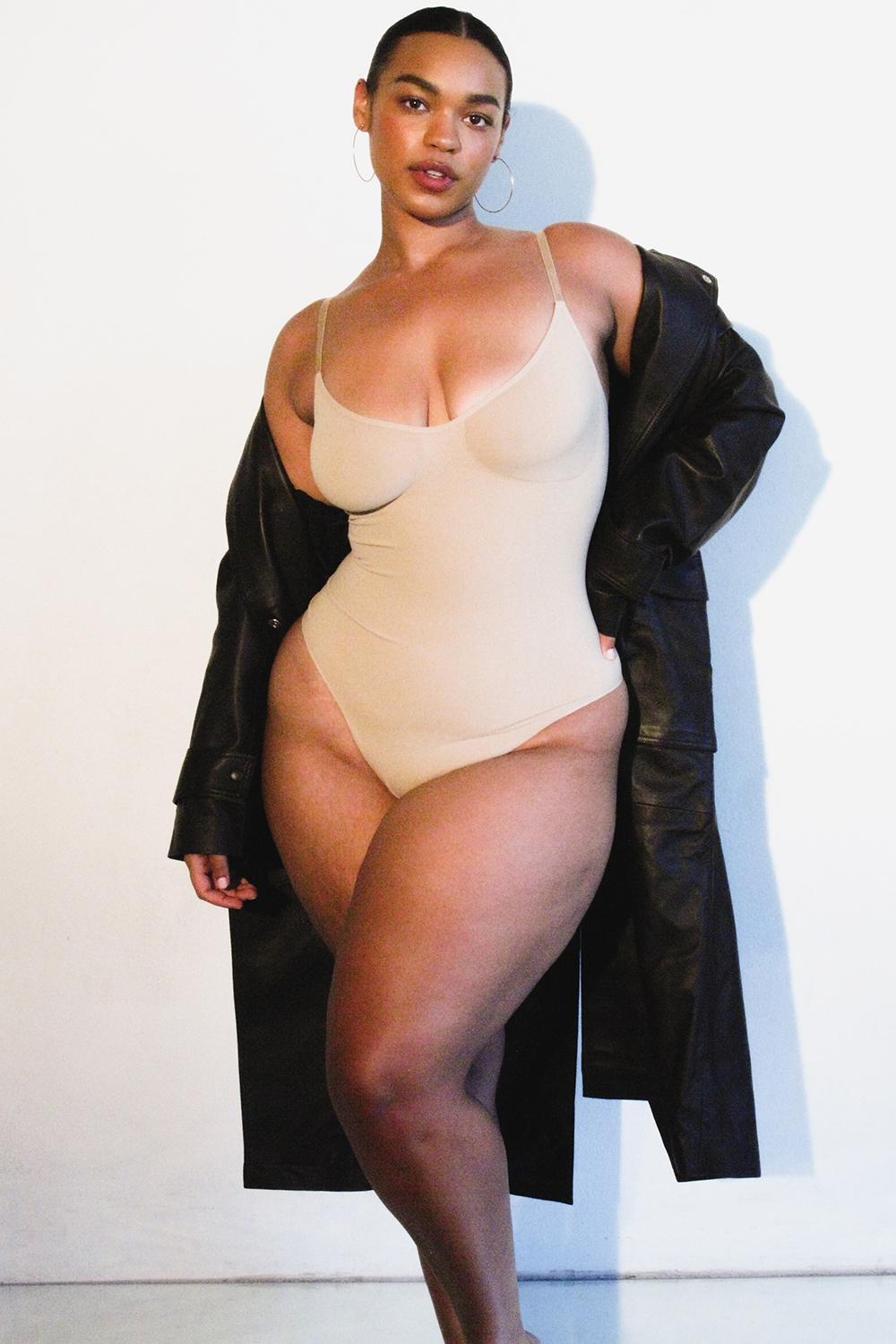  sculpting thong bodysuit almond Product Image