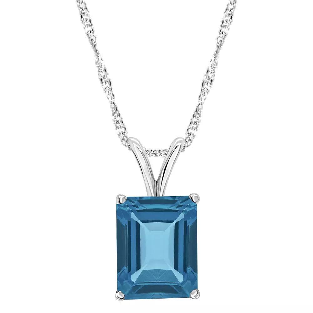 Alyson Layne 14k Gold Emerald Cut Amethyst Pendant Necklace, Women's, Size: 18" Product Image