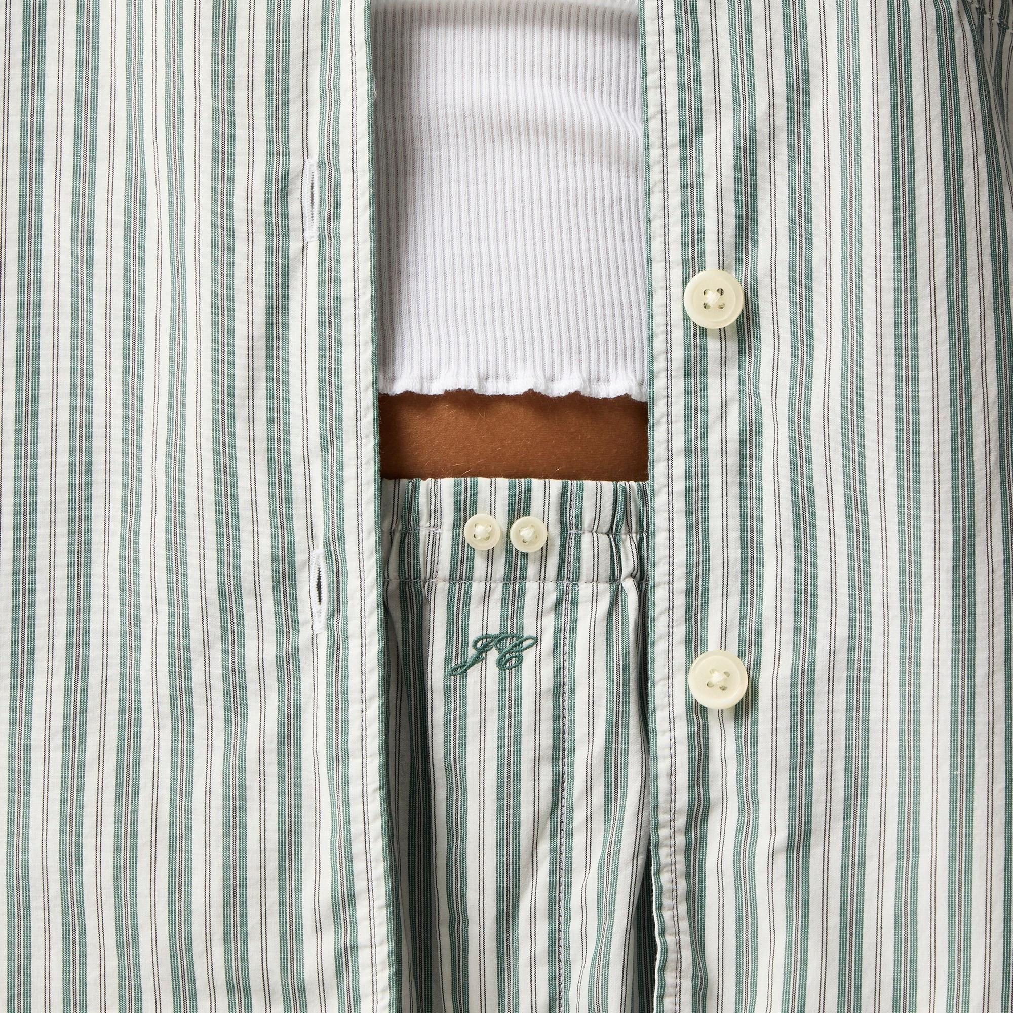 Pajama pant set in striped cotton poplin Product Image