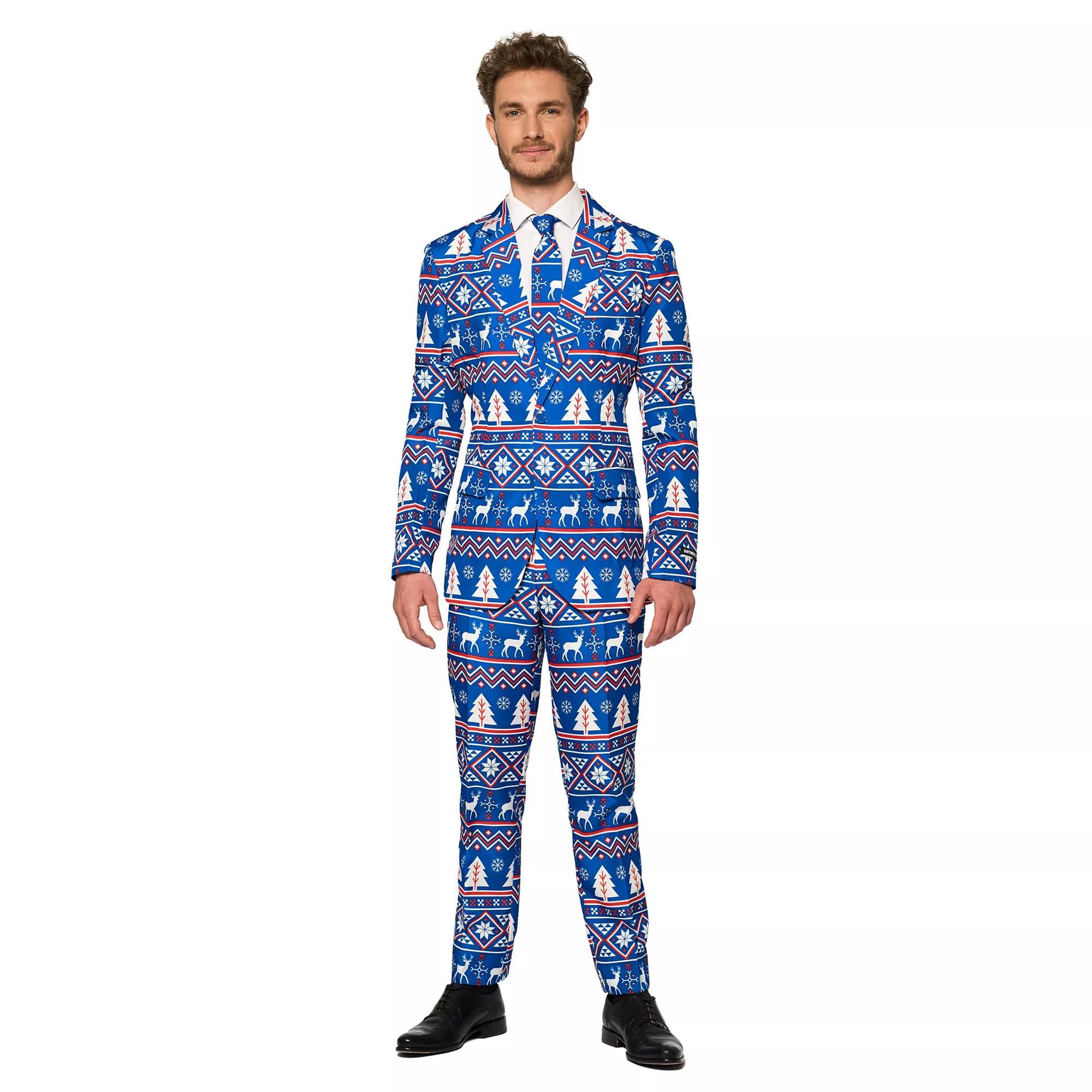 Men's Suitmeister Christmas Blue Nordic Suit, Size: XXL Product Image