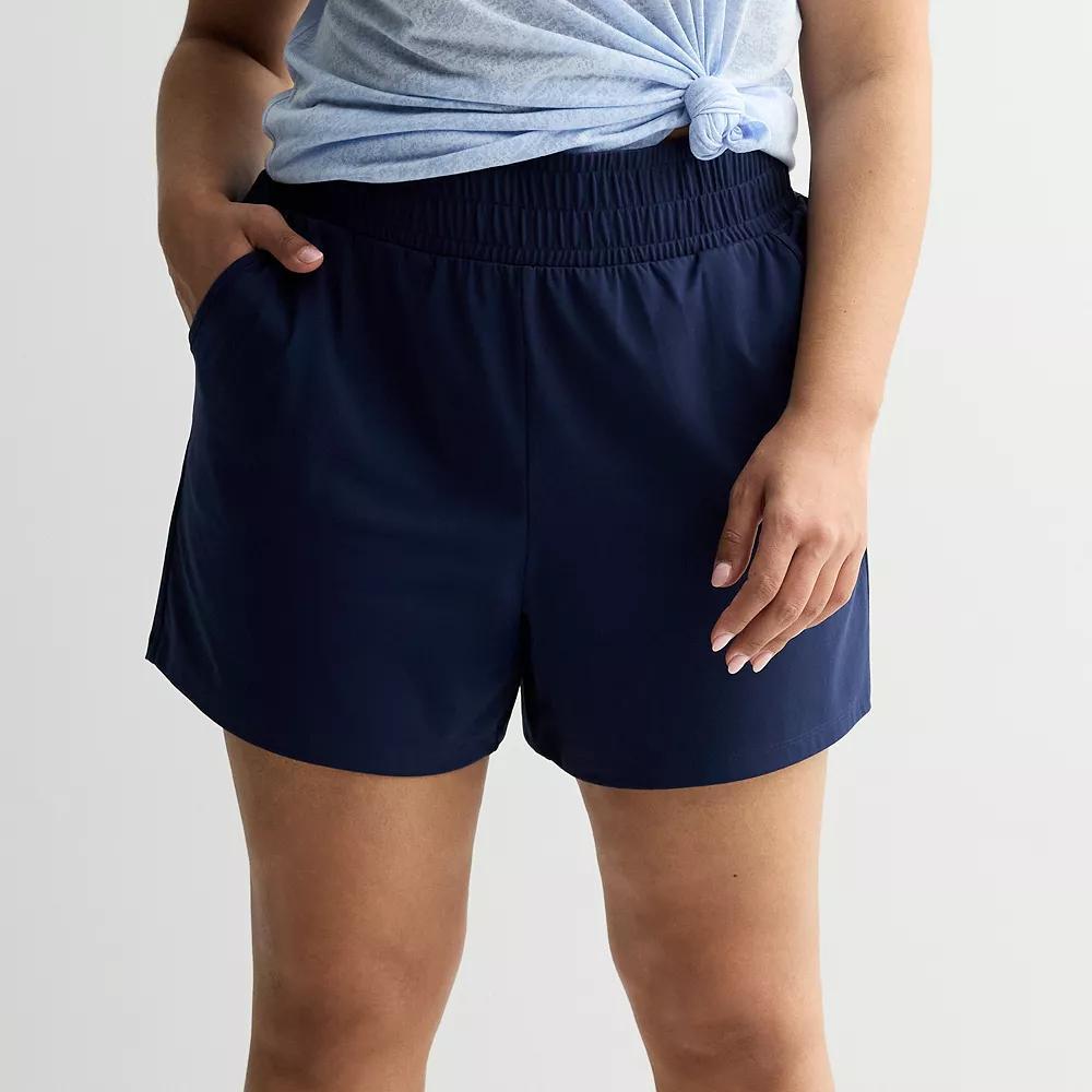 Plus Size Tek Gear Essential Soft Relax Shorts, Womens Blue Romance Product Image