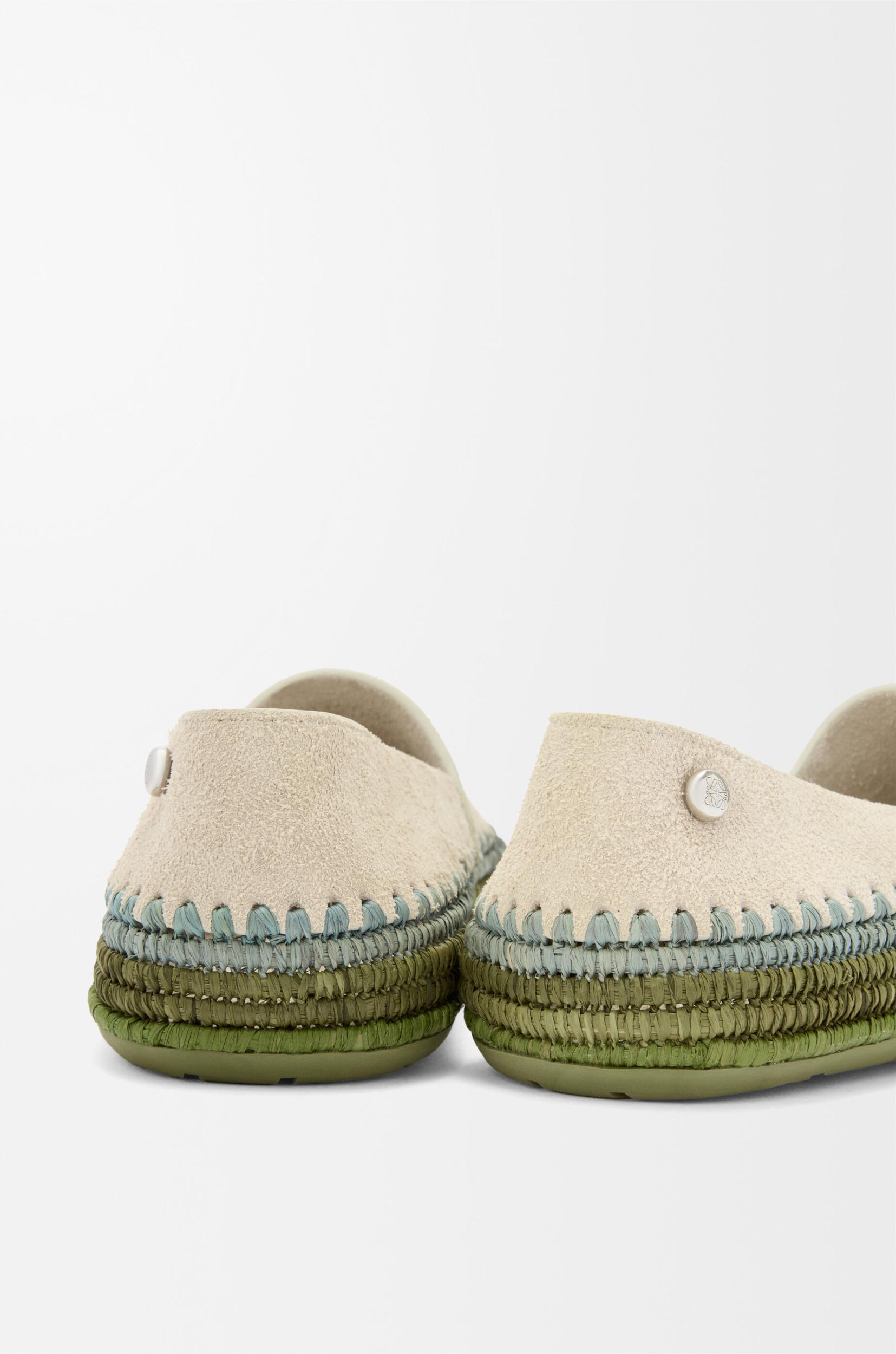 Rio slipper in suede and raffia Product Image