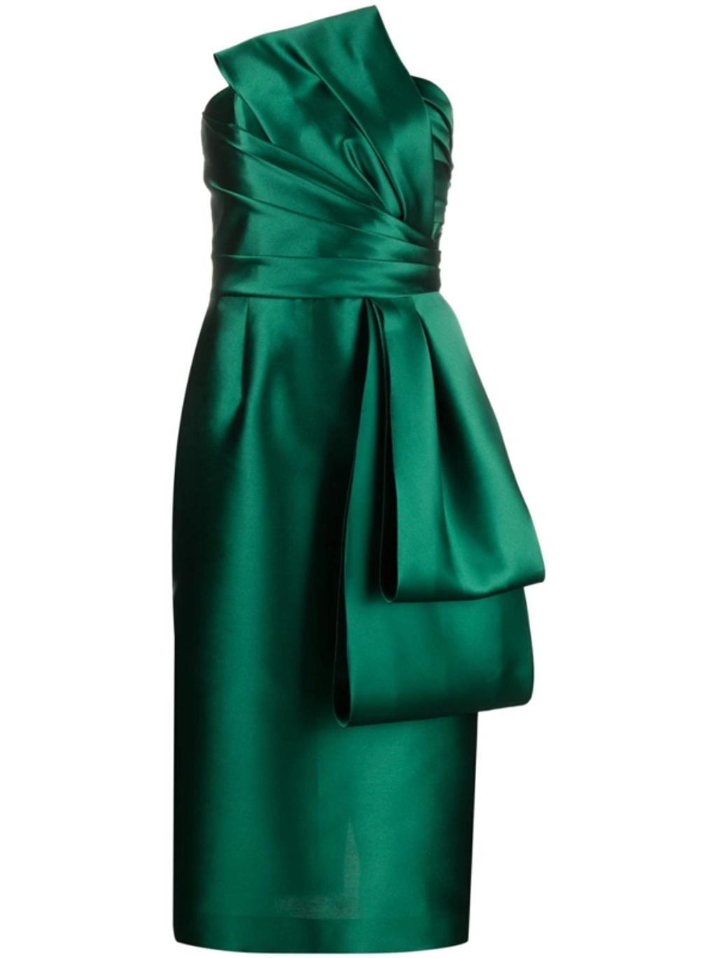 ALBERTA FERRETTI Mikado Long Dress In Green Product Image