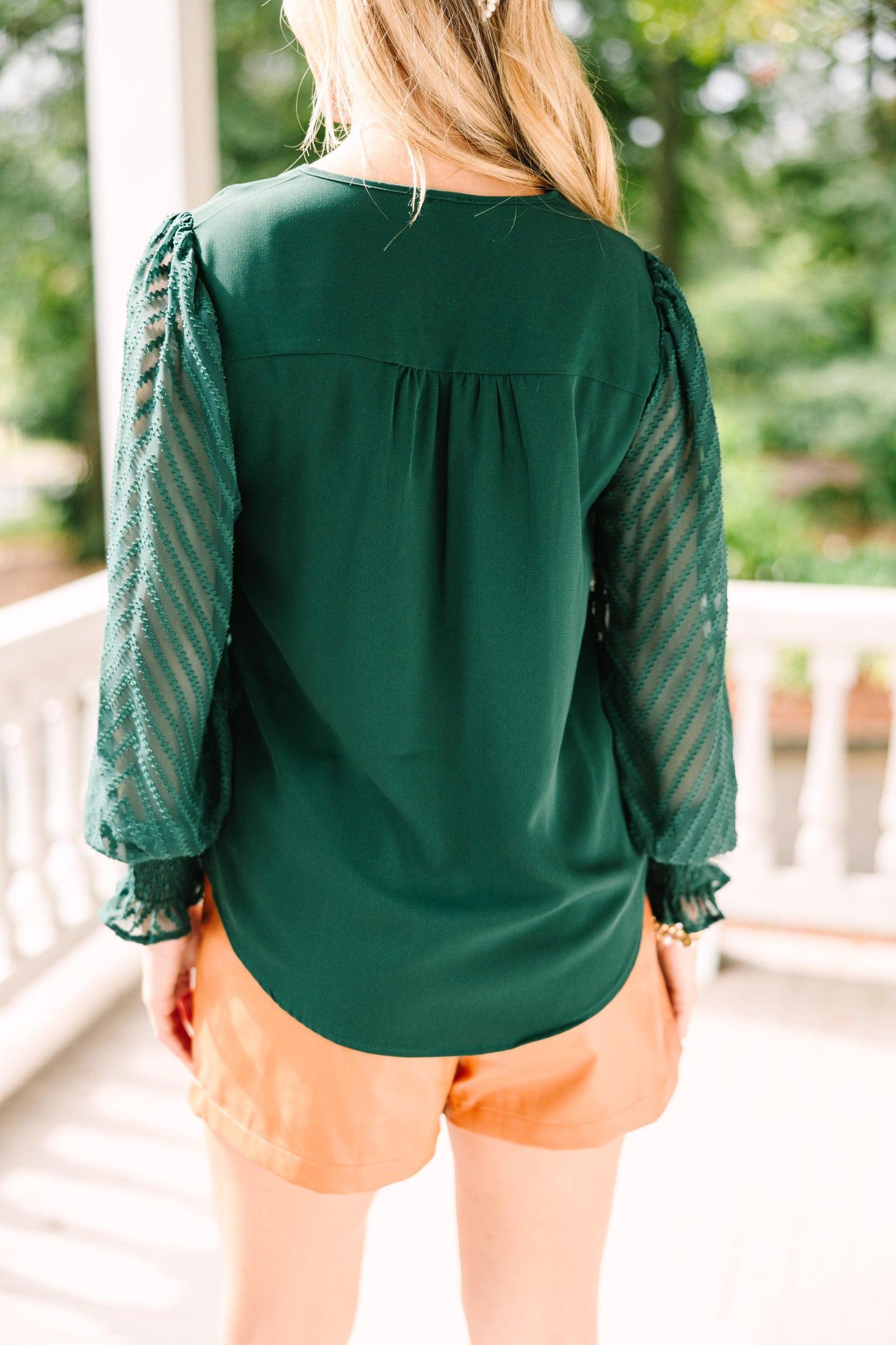 Best Behavior Hunter Green Blouse Female Product Image