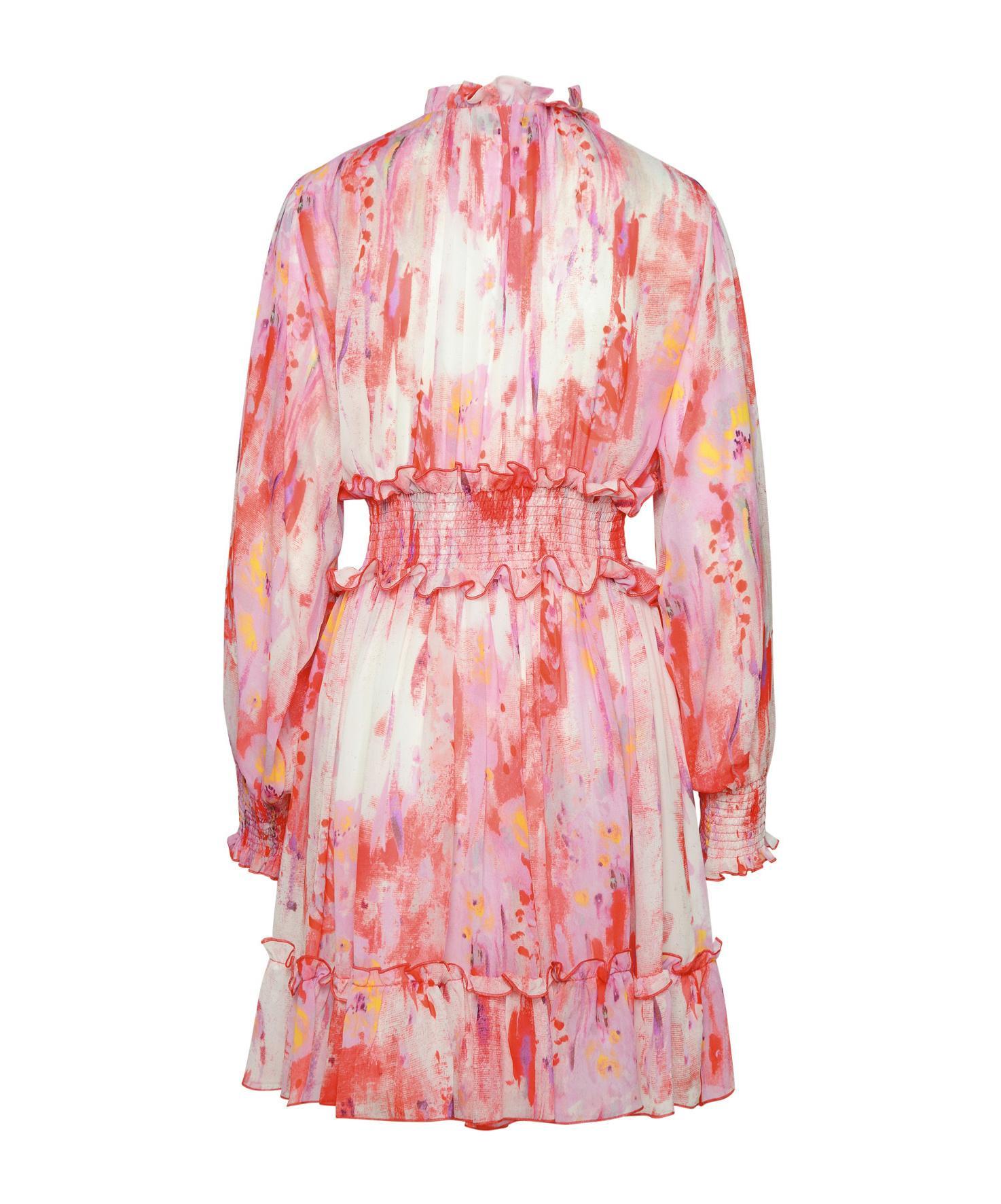 MSGM Ruffle Detailed Dress In Pink Product Image