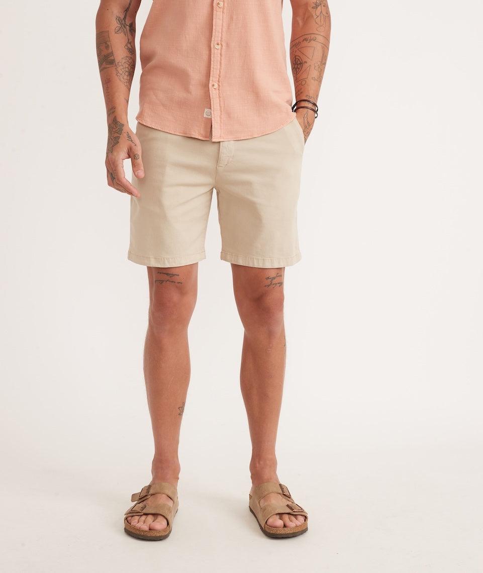 7" Stretch Twill Chino Short in Faded Khaki Product Image
