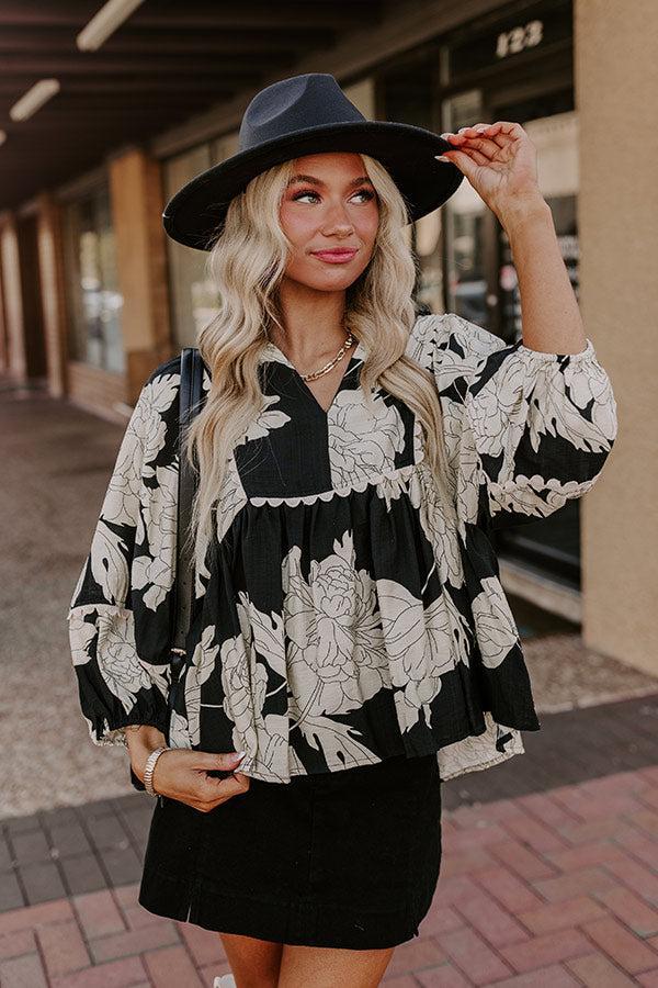 Always In Style Floral Top in Black Product Image