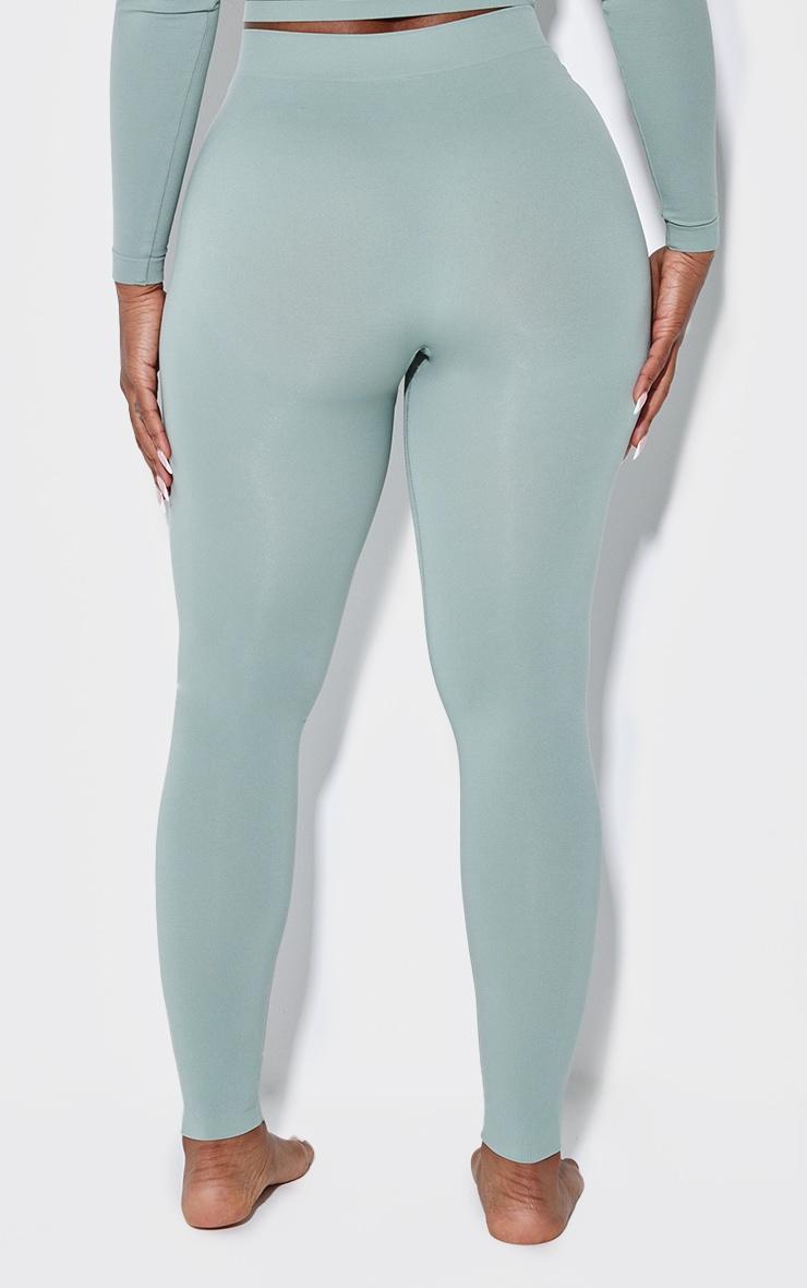 Shape Sage Green Stretch Seamless High Waisted Leggings Product Image