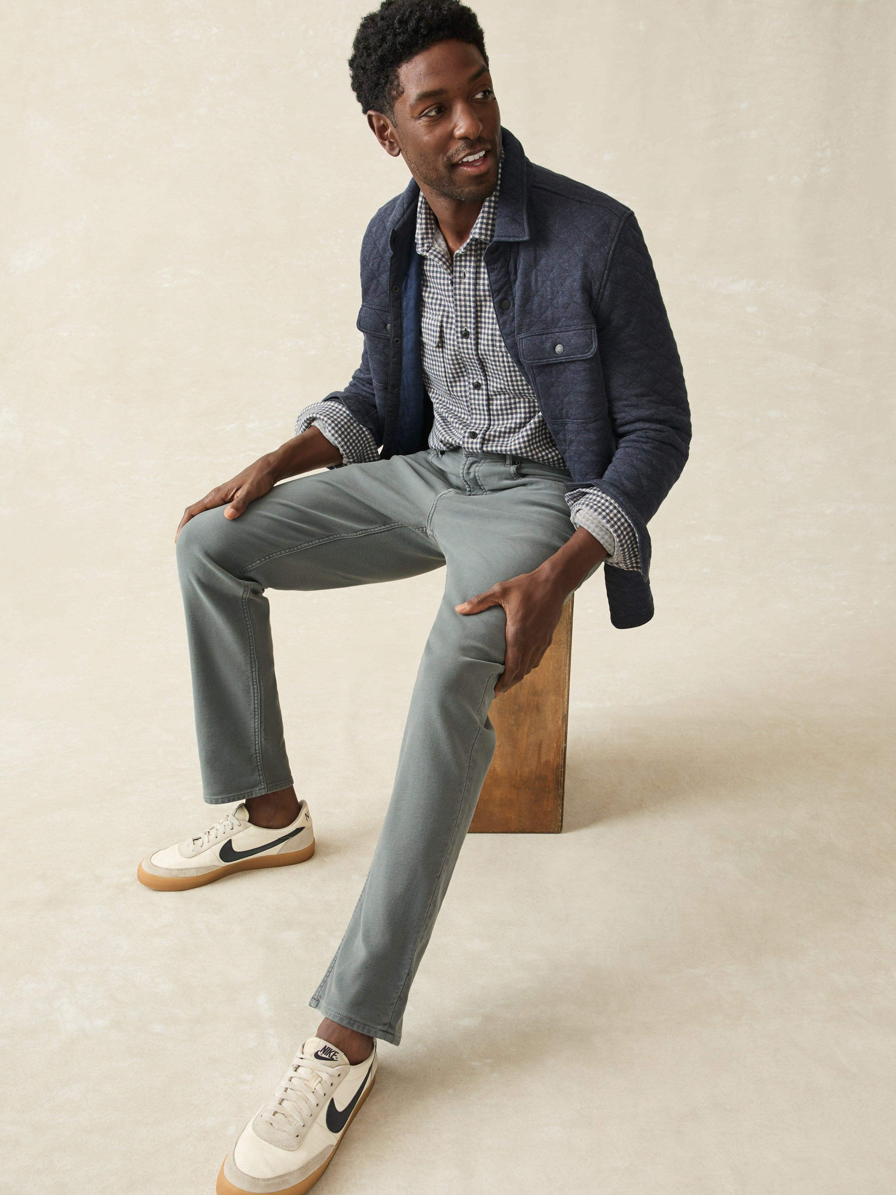 Stretch Terry 5-Pocket Athletic Fit Pant - Slate Product Image