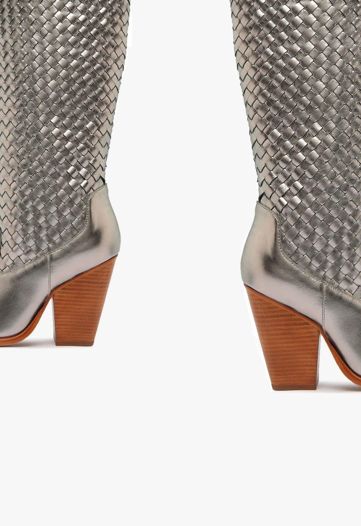 Ella Woven Metallic Leather Boot Product Image