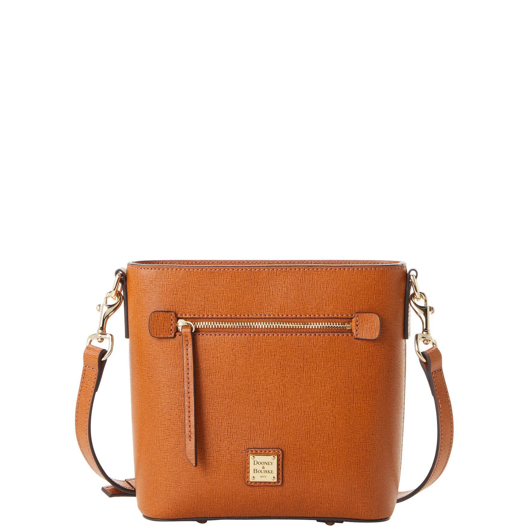 Dooney & Bourke Womens Saffiano Small Zip Crossbody Leather Shoulder Bag in Cranberry Product Image