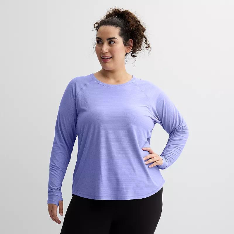 Plus Size Tek Gear® Mesh Long Sleeve T-Shirt, Women's, Size: 1XL, Rugged Green Product Image