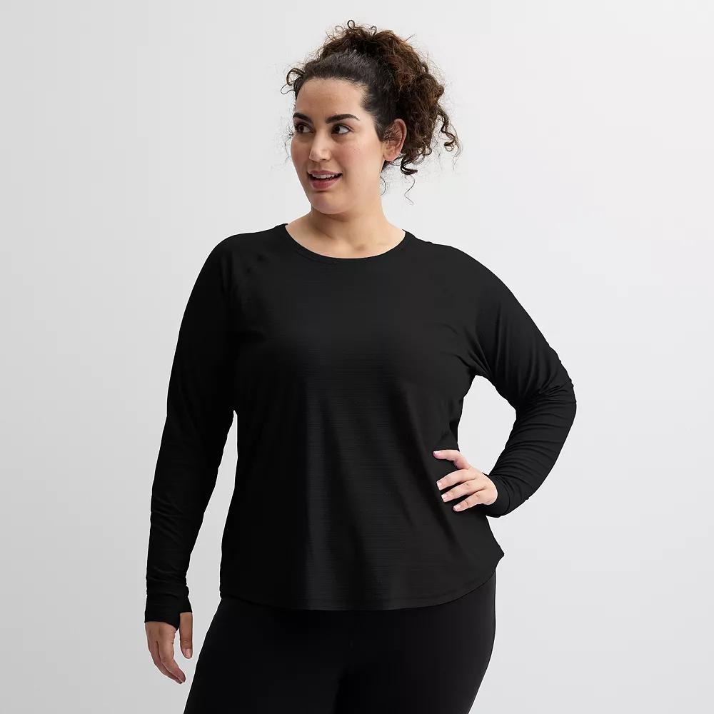 Plus Size Tek Gear® Mesh Long Sleeve T-Shirt, Women's, Size: 1XL, Rugged Green Product Image
