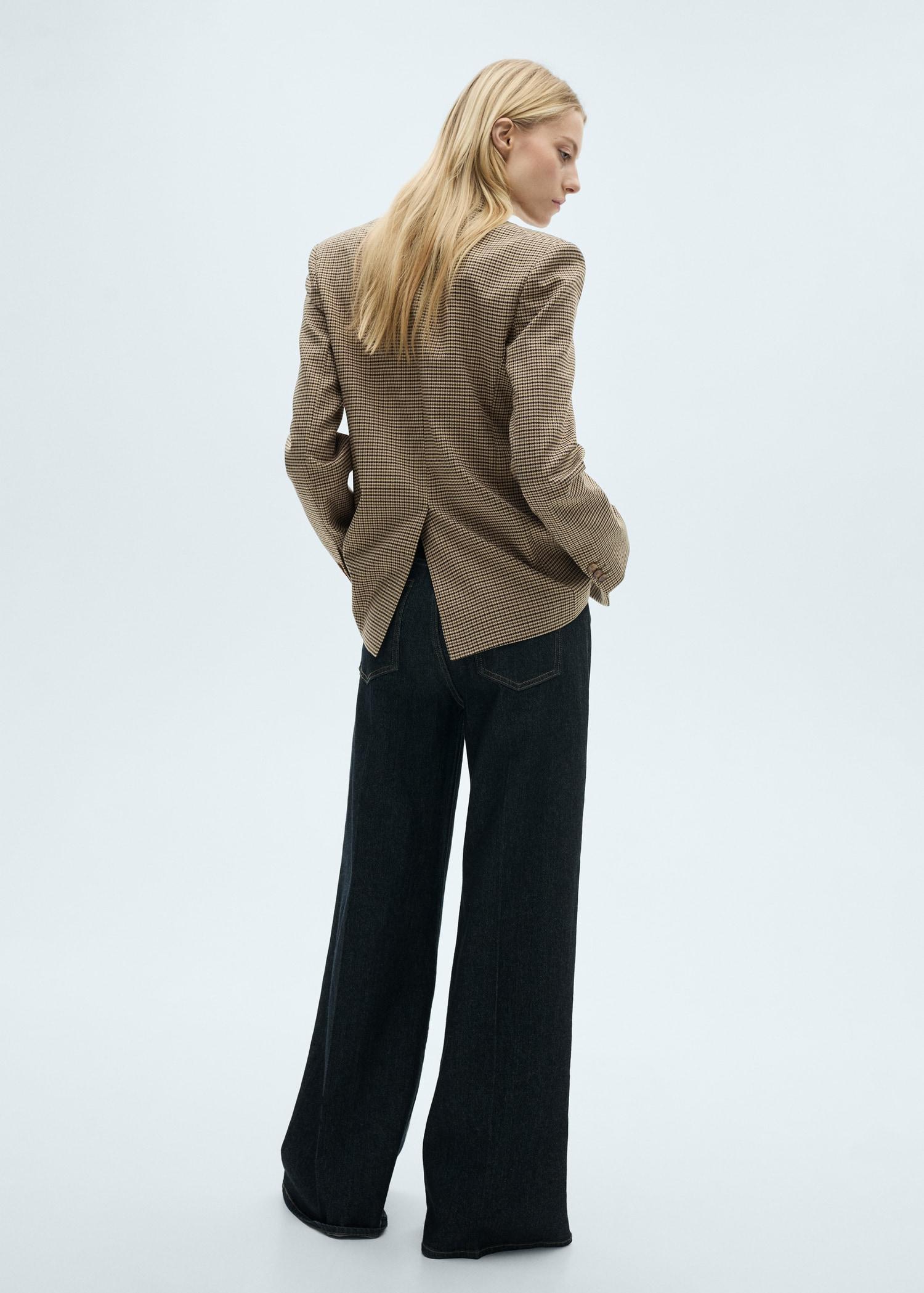 Straight-fit micro-houndstooth jacket - Women | MANGO USA Product Image