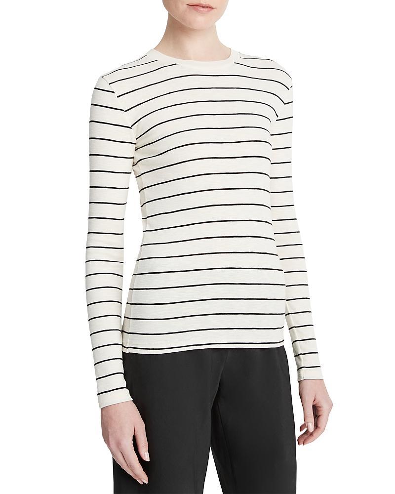 Womens Striped Cotton-Blend Crewneck Long-Sleeve T-Shirt Product Image