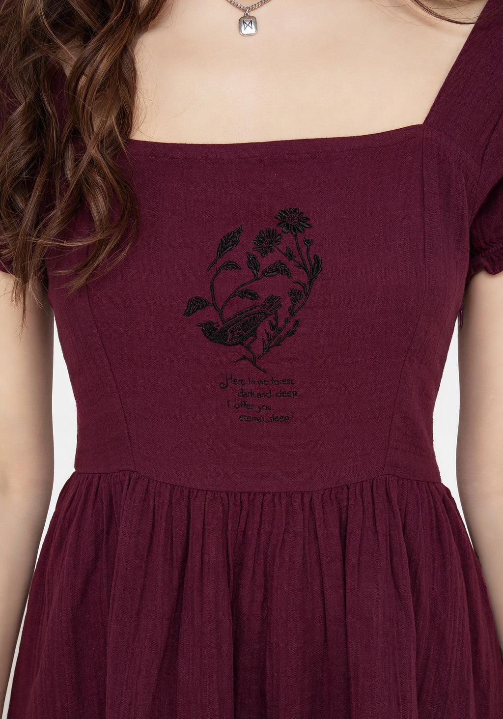 Frances Embroidered Cotton Mini Dress Product Image