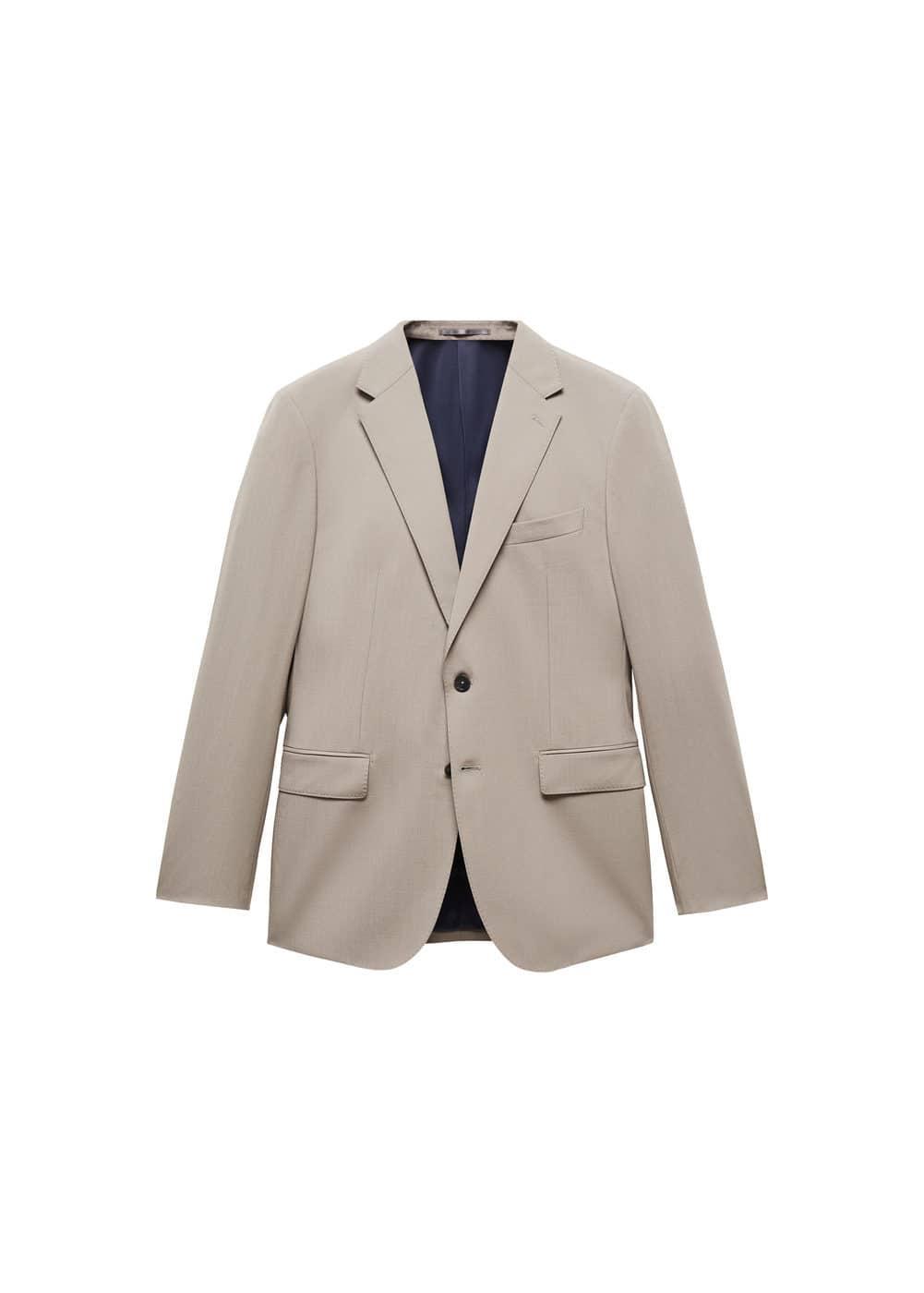 Mango Mens Slim-Fit Wool Suit Blazer - Light Product Image