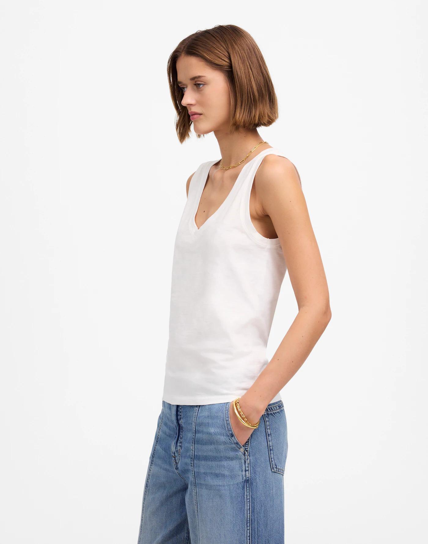 Slub Relaxed V-Neck Tank Product Image