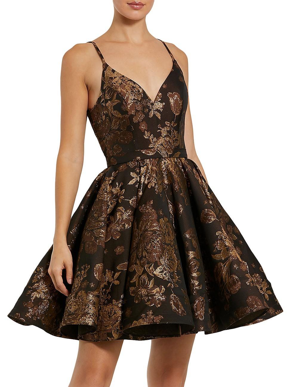 Womens Floral Jacquard Cocktail Minidress Product Image