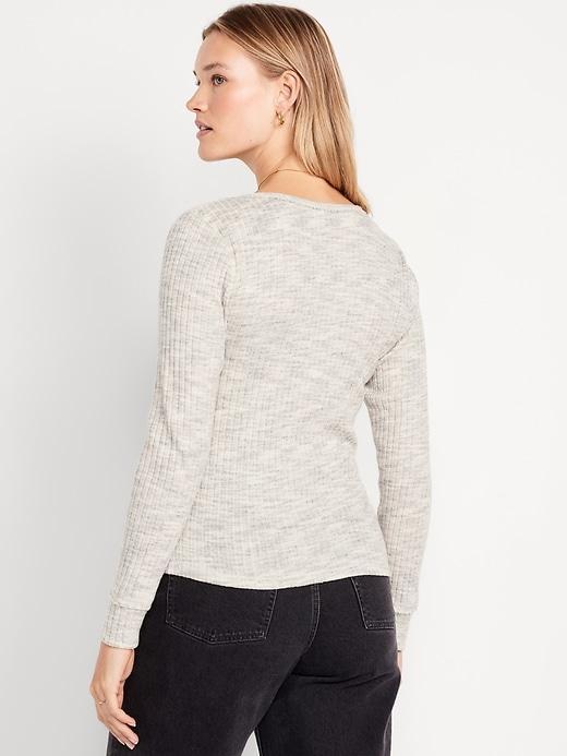 Ribbed Henley Top Product Image