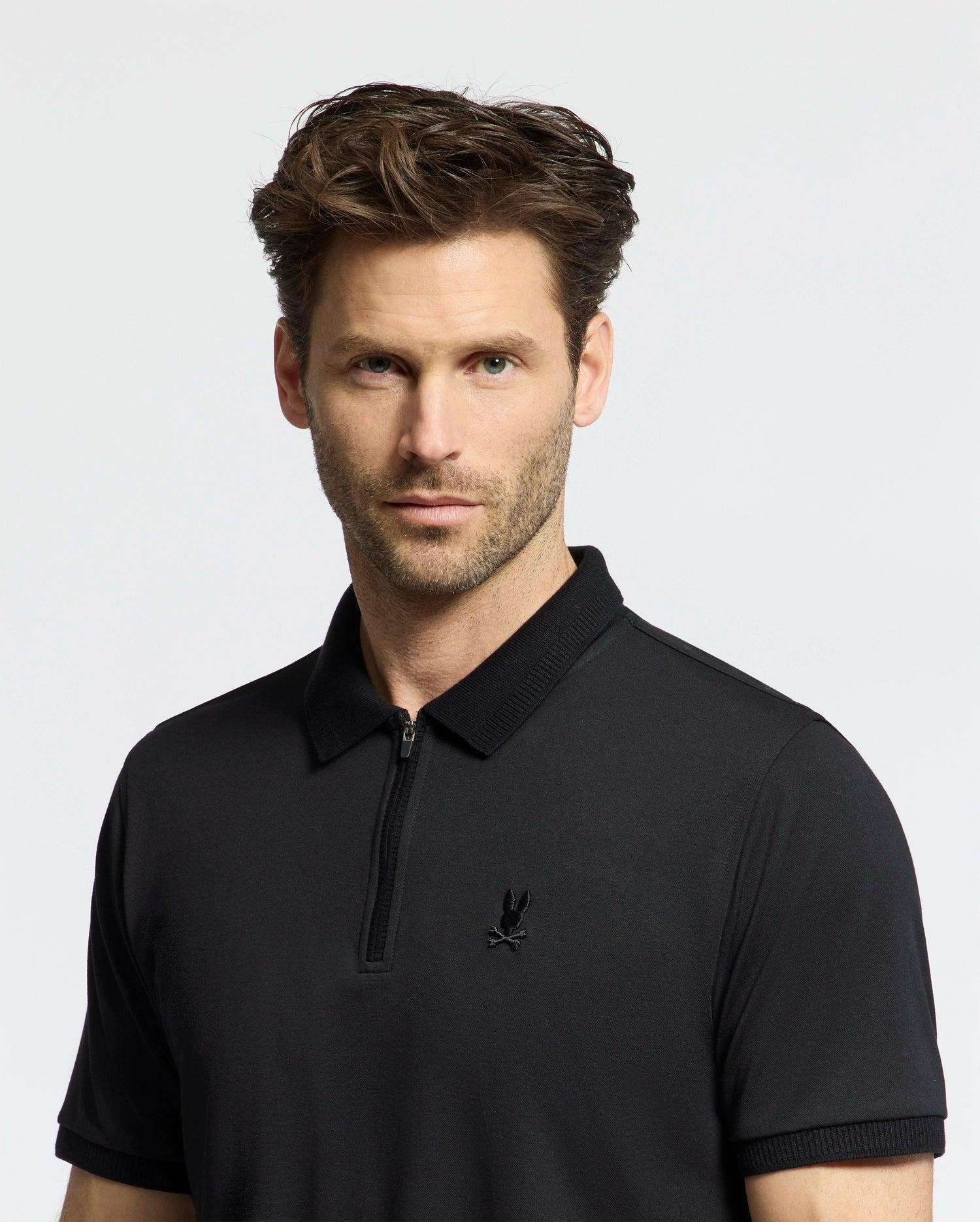 MENS TREVOR PERFORMANCE PIQUE ZIP UP POLO - B6K557F200 Product Image