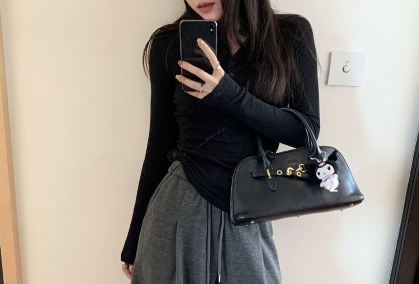Drawstring Waist Plain Wide Leg Pants Product Image