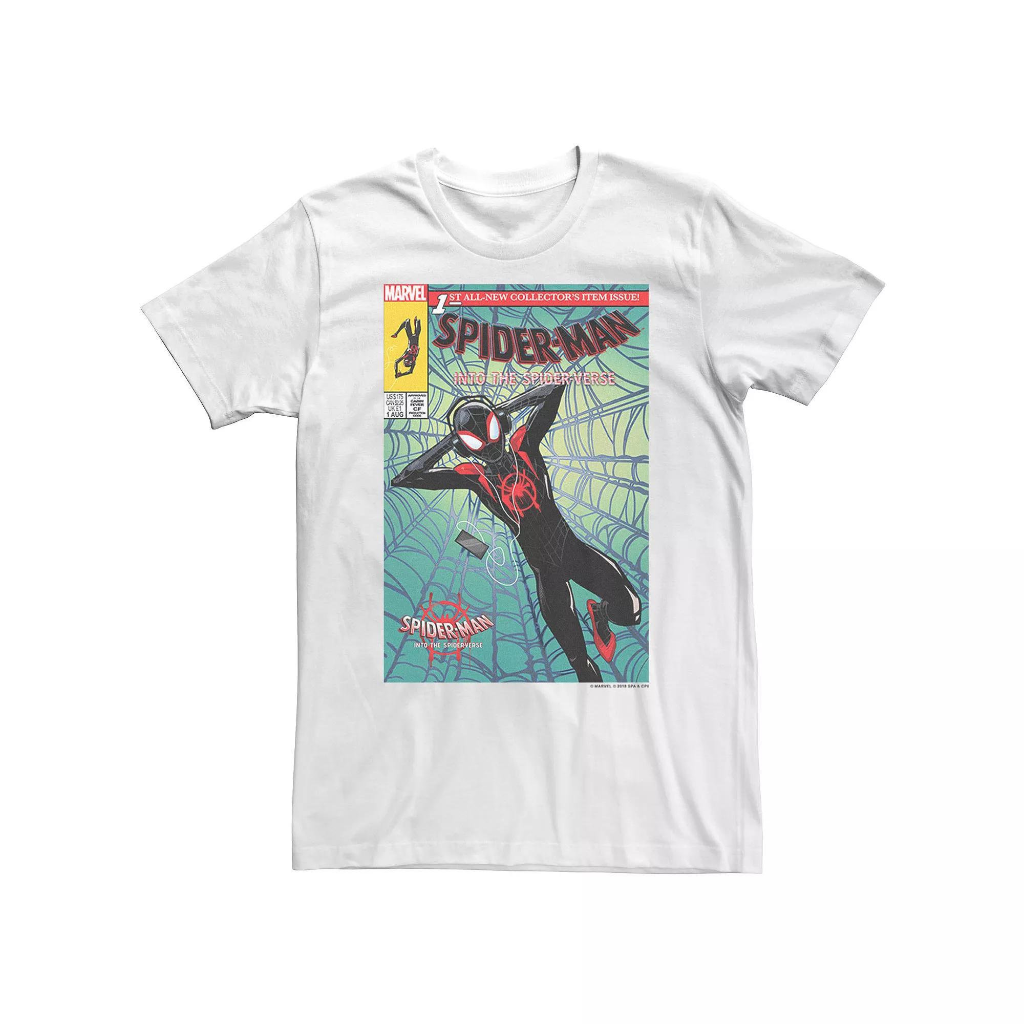 Big & Tall Marvel Spiderverse Collectors Comic Cover Tee, Men's, Size: XL Tall, White Product Image