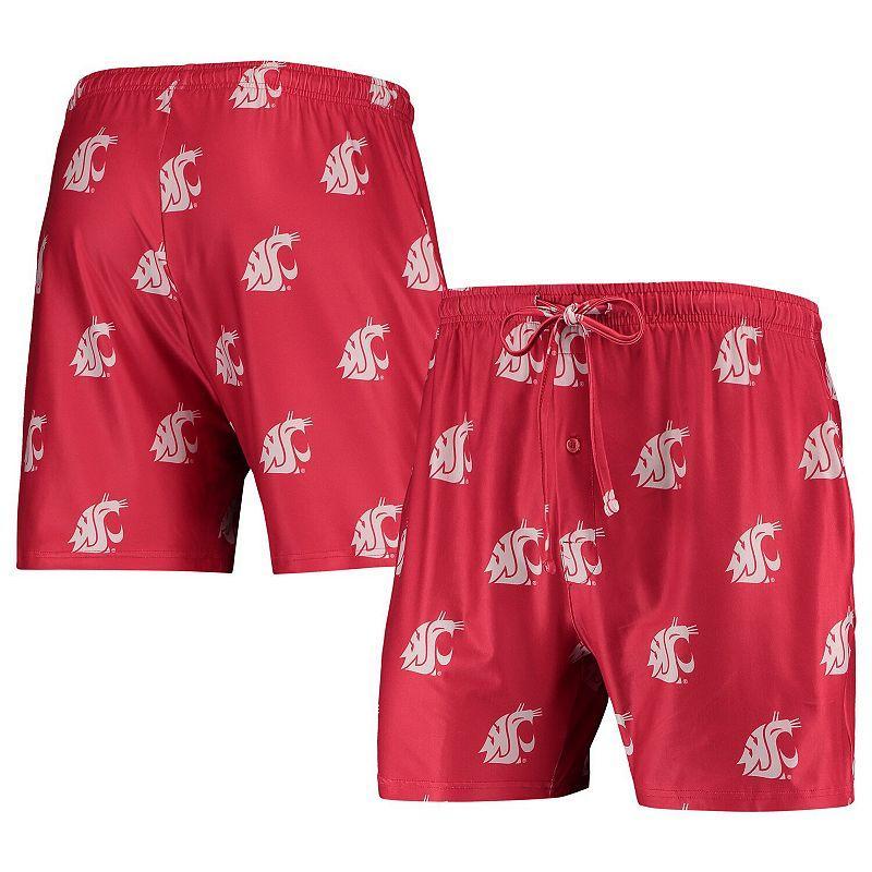 Men's Concepts Sport Crimson Washington State Cougars Flagship Allover Print Jam Shorts, Size: Small, Wsc Red Product Image