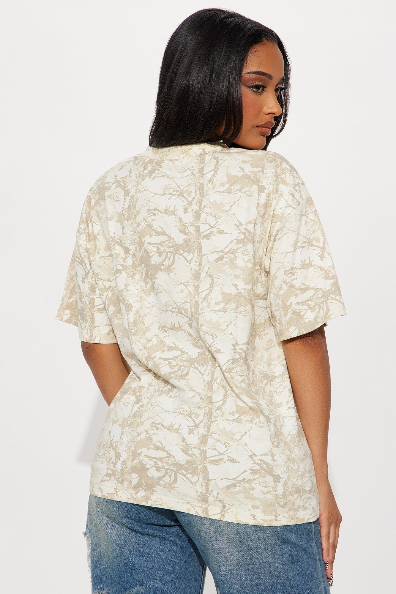 Sorry No Inspo Camo Oversized Tee - Camouflage Product Image