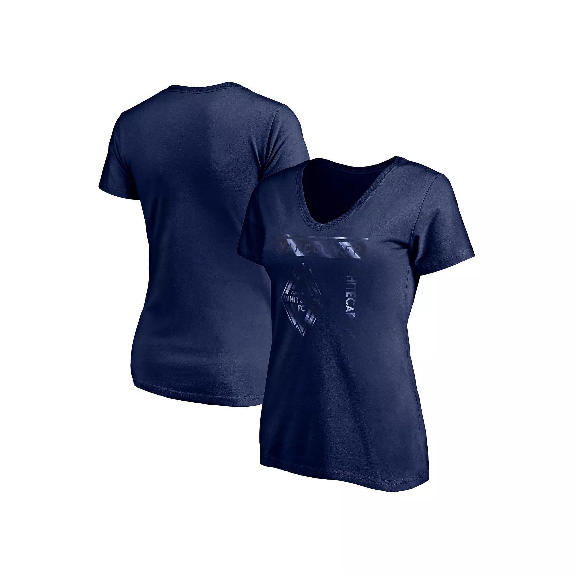 Women's Fanatics Navy Vancouver Whitecaps FC Iconic Square V-Neck T-Shirt, Size: Small, Vwc Blue Product Image