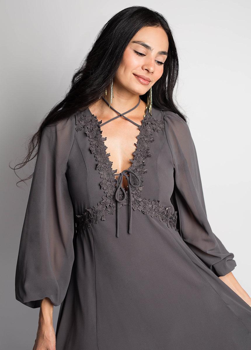 Niobe Dress in Dark Taupe Female Product Image