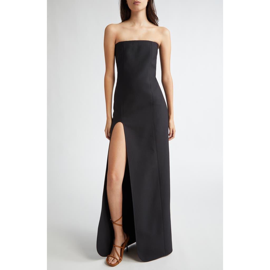 STELLA MCCARTNEY Side Cutout Wool Strapless Gown In Black Product Image