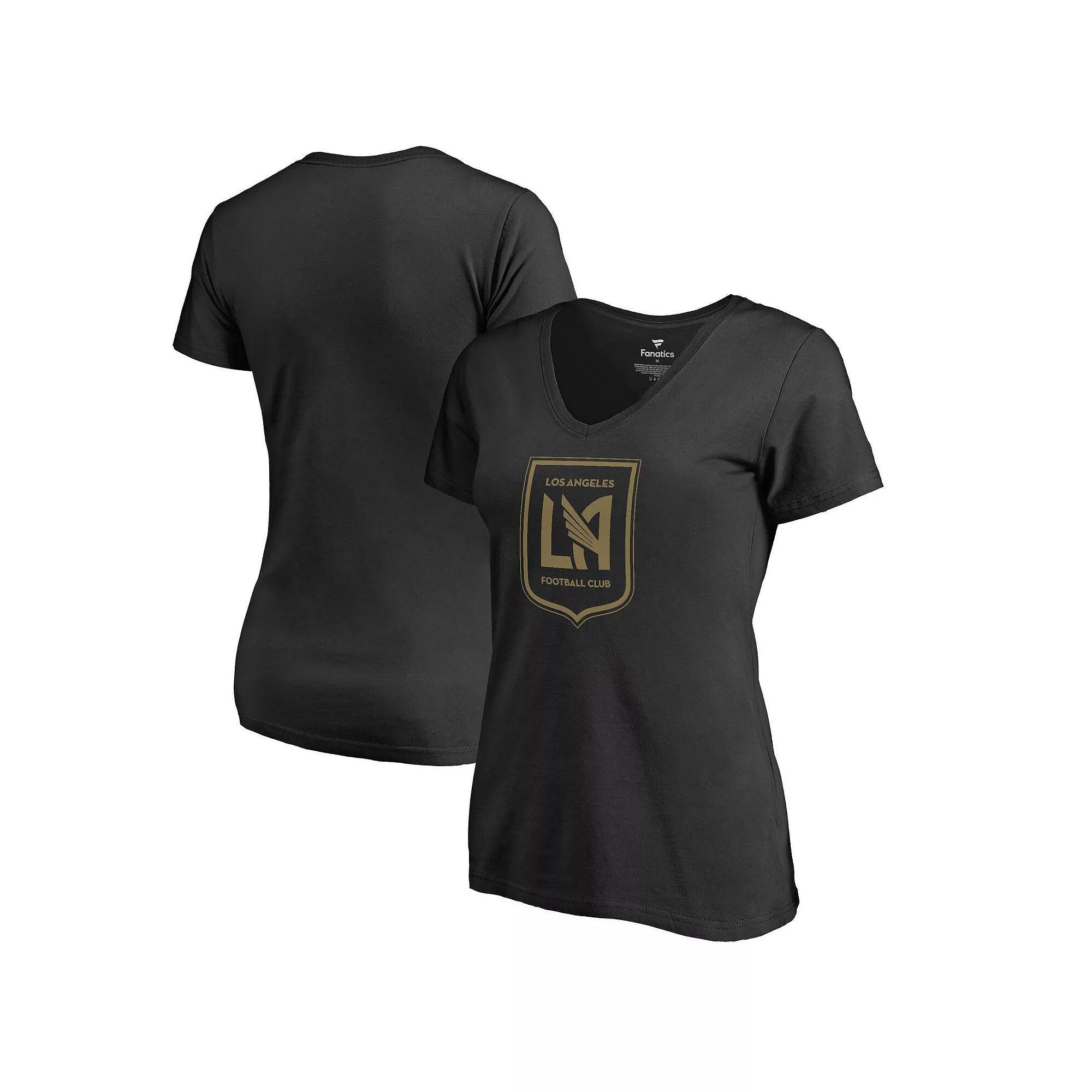 Women's Fanatics Branded Black LAFC Logo Primary V-Neck T-Shirt, Size: 2XL, Lfc Black Product Image