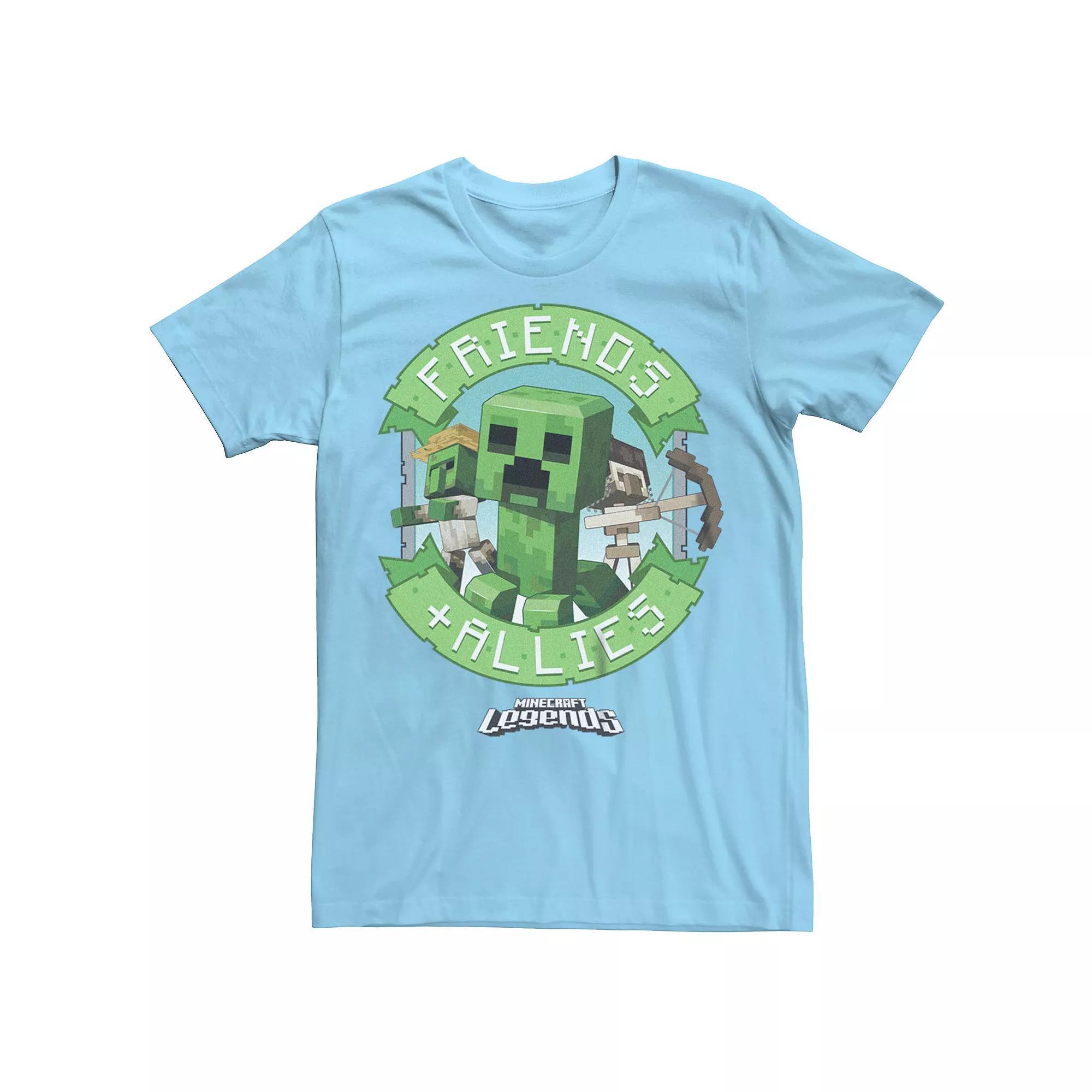 Men's Minecraft Legends Mobs Friends And Allies Graphic Tee, Size: Small, Light Blue Product Image