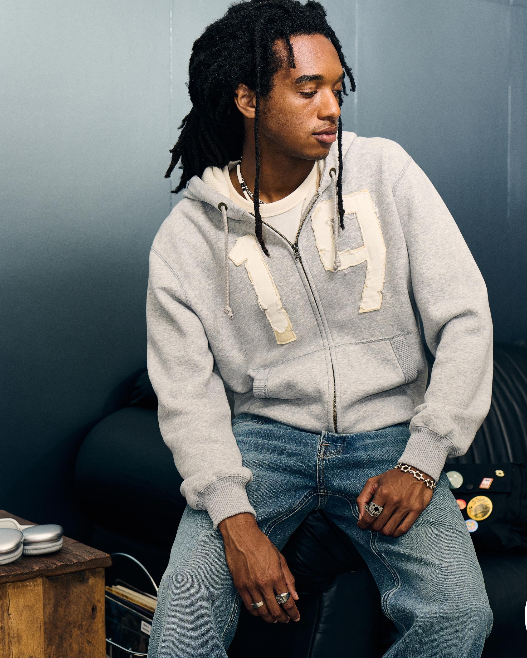 Waffle-Lined Newport Beach Graphic Zip-Up Hoodie Product Image