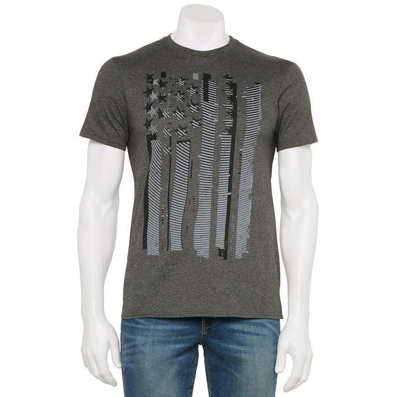 Mens Glitched Freedom Tee Grey Heather Product Image