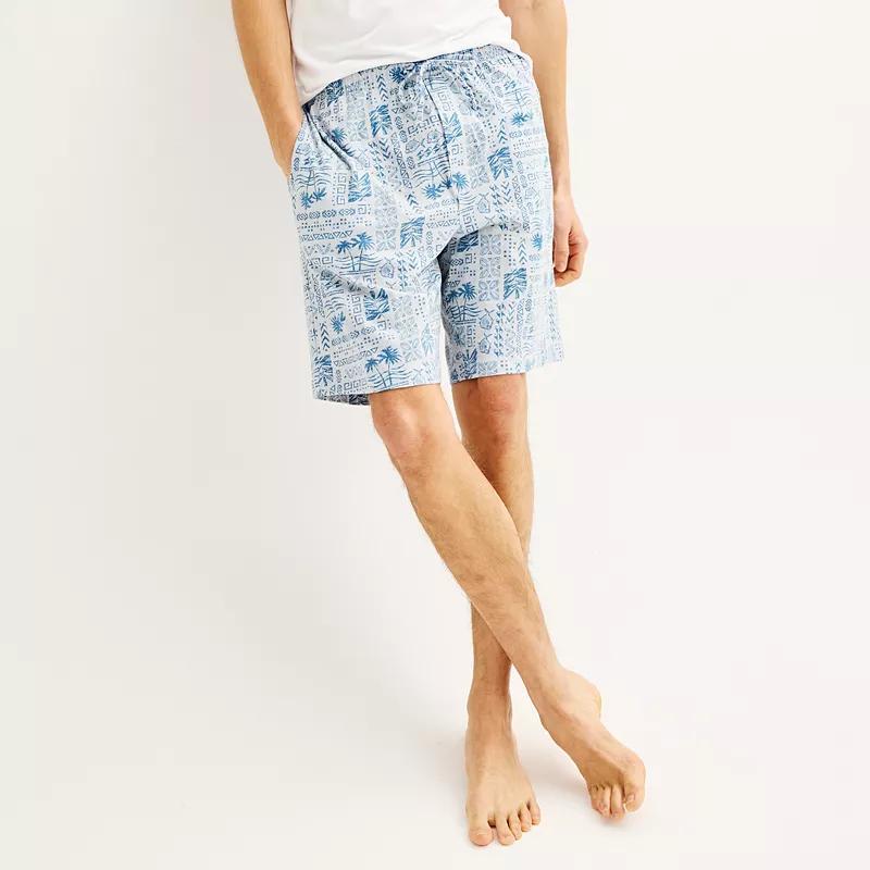 Men's Sonoma Goods For Life® Knit Pajama Shorts, Size: Small, Sleepy Palm Blue Product Image