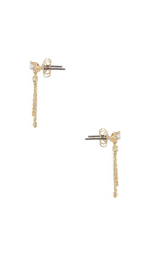 Ettika Draped Chain Double Piercing Earrings in 18K Gold Plate Product Image