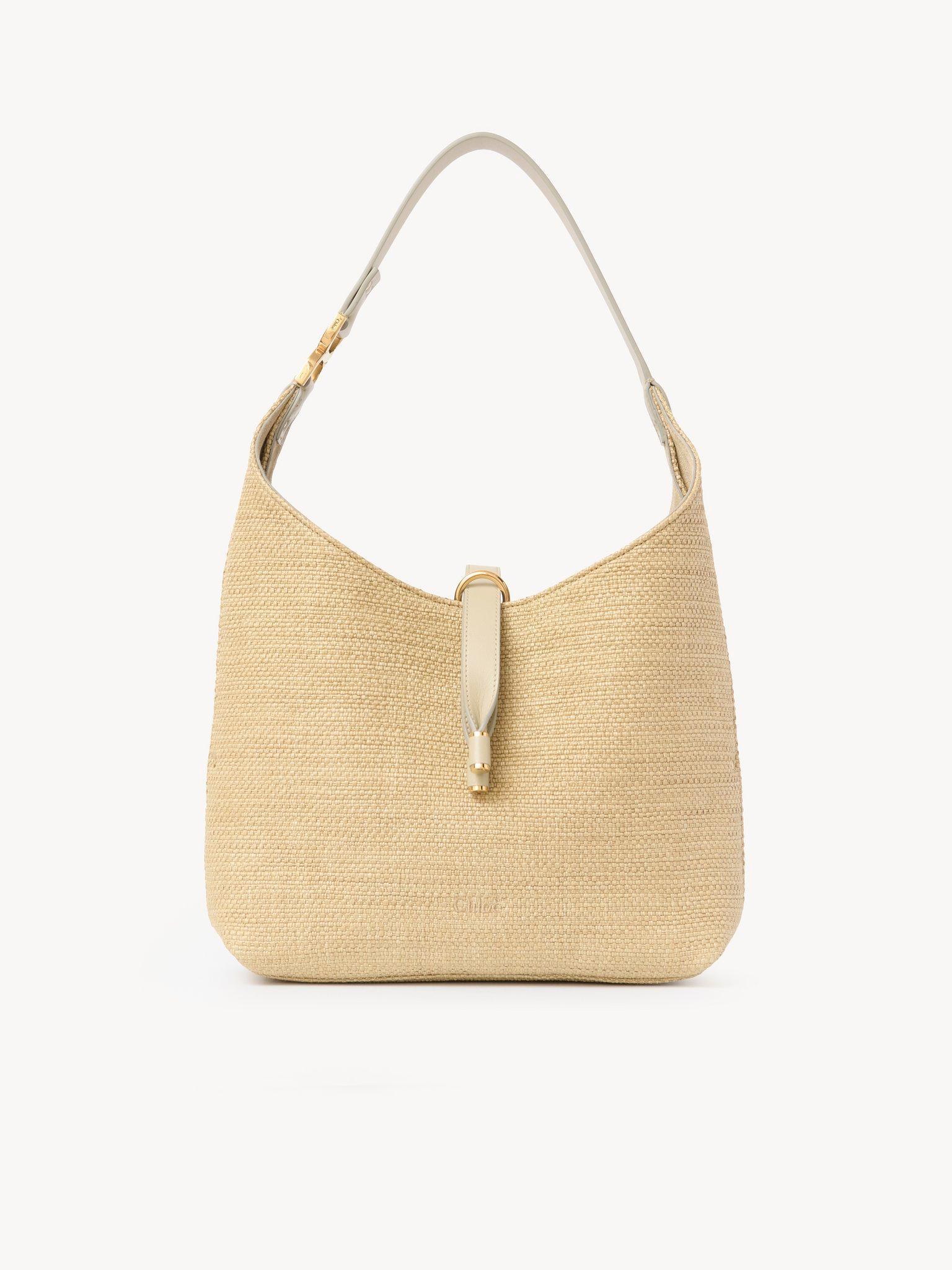 Small Marcie hobo bag in raffia-effect fibers Product Image