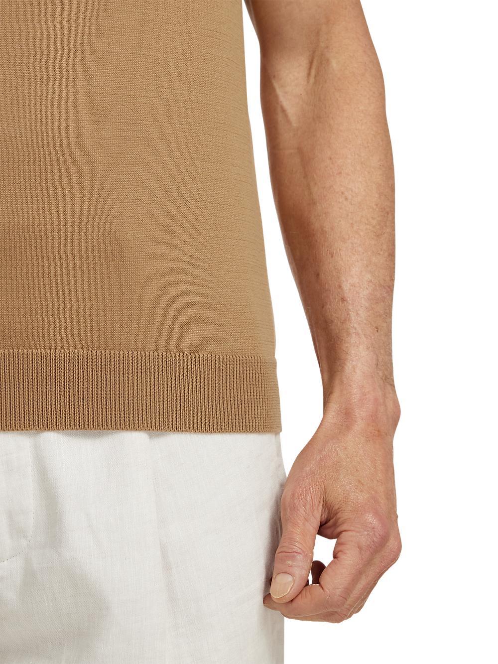 Supima Cotton Crew Neck Sweater - Light Brown Product Image