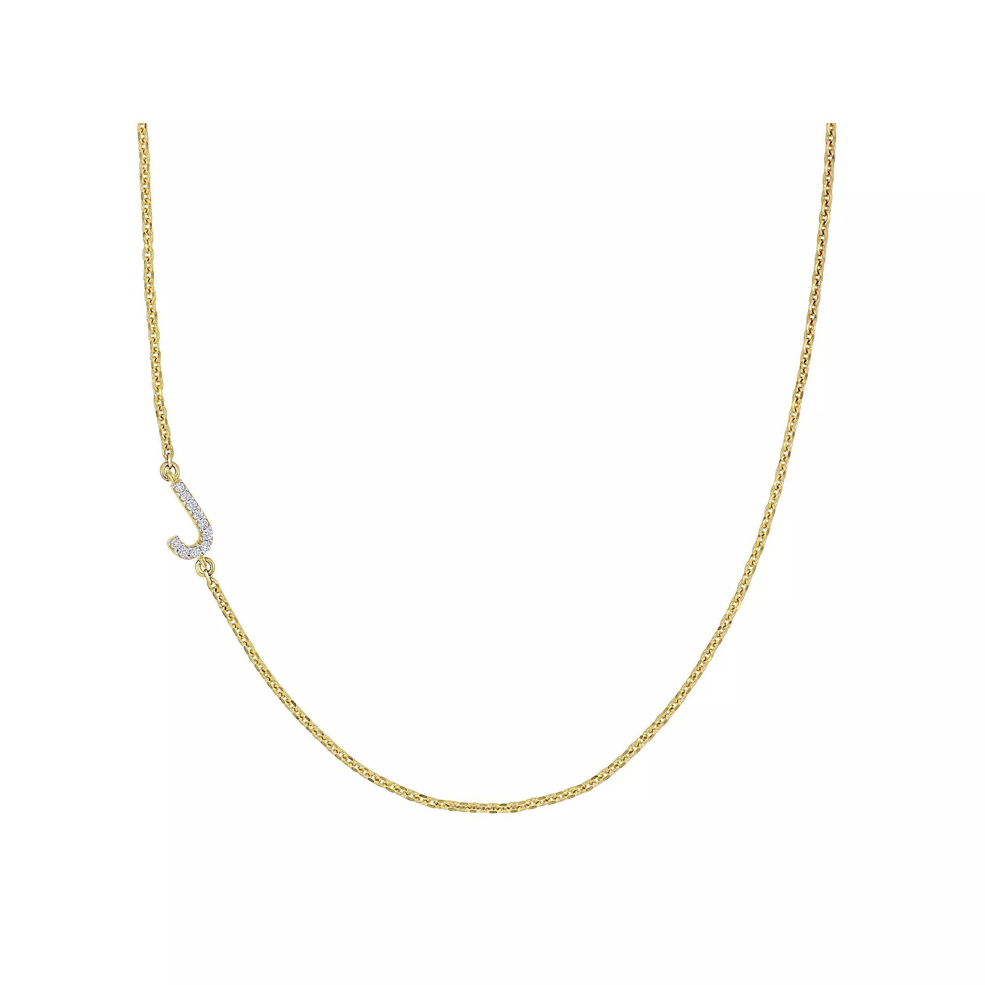 Stella Grace 14k Gold Diamond Accent Initial Necklace, Women's, Size: 18" Product Image