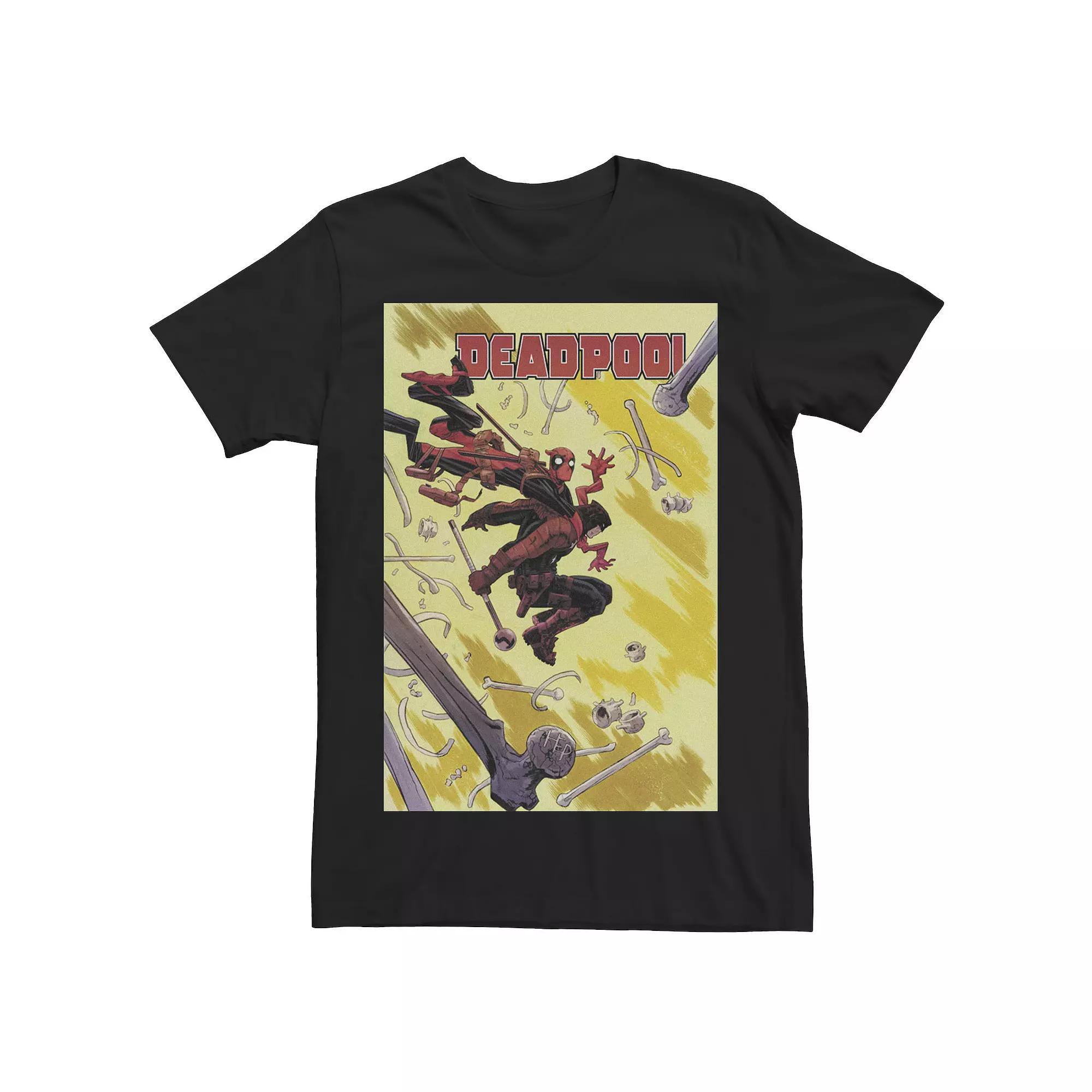 Men's Marvel Deadpool Comic Book Cover Tee, Size: XL, Black Product Image