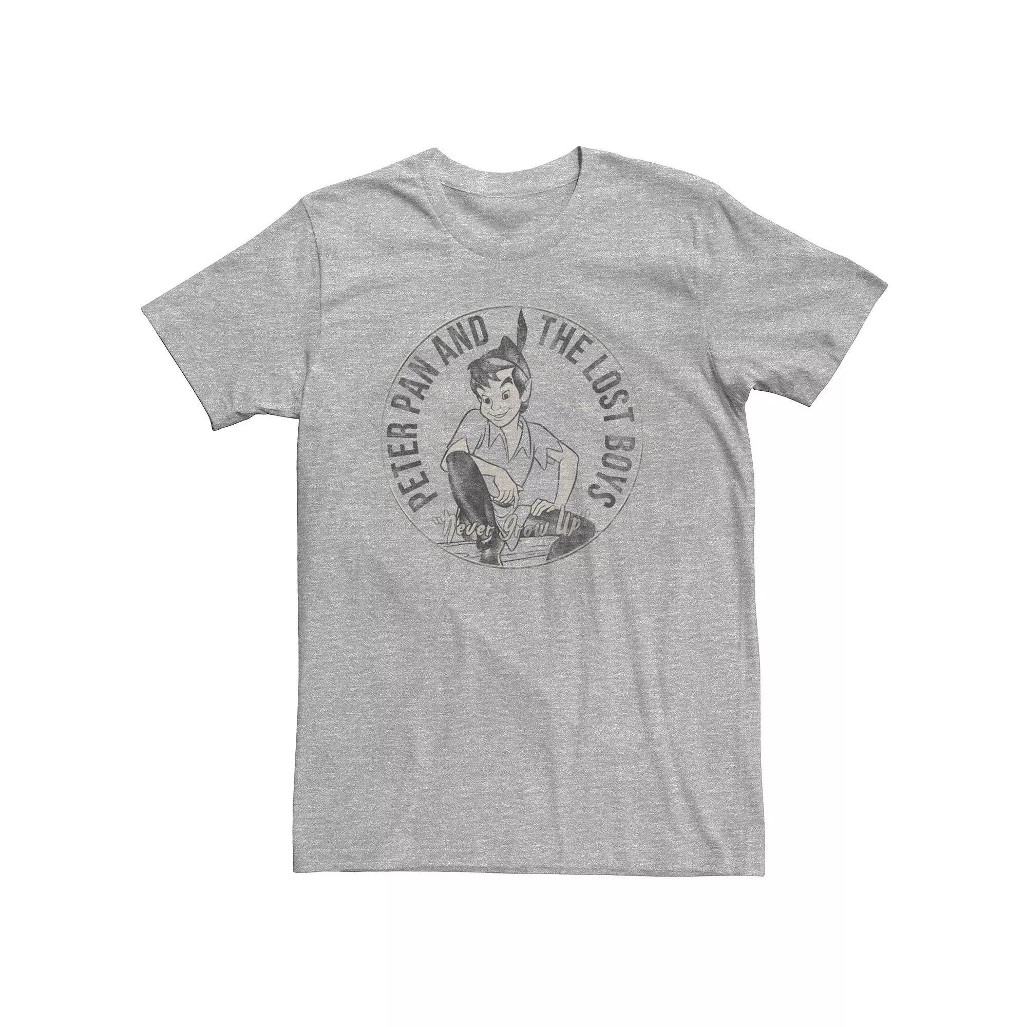 Big & Tall Disney Peter Pan and the Lost Boys Tee, Men's, Size: 4XL Tall, Athletic Grey Product Image