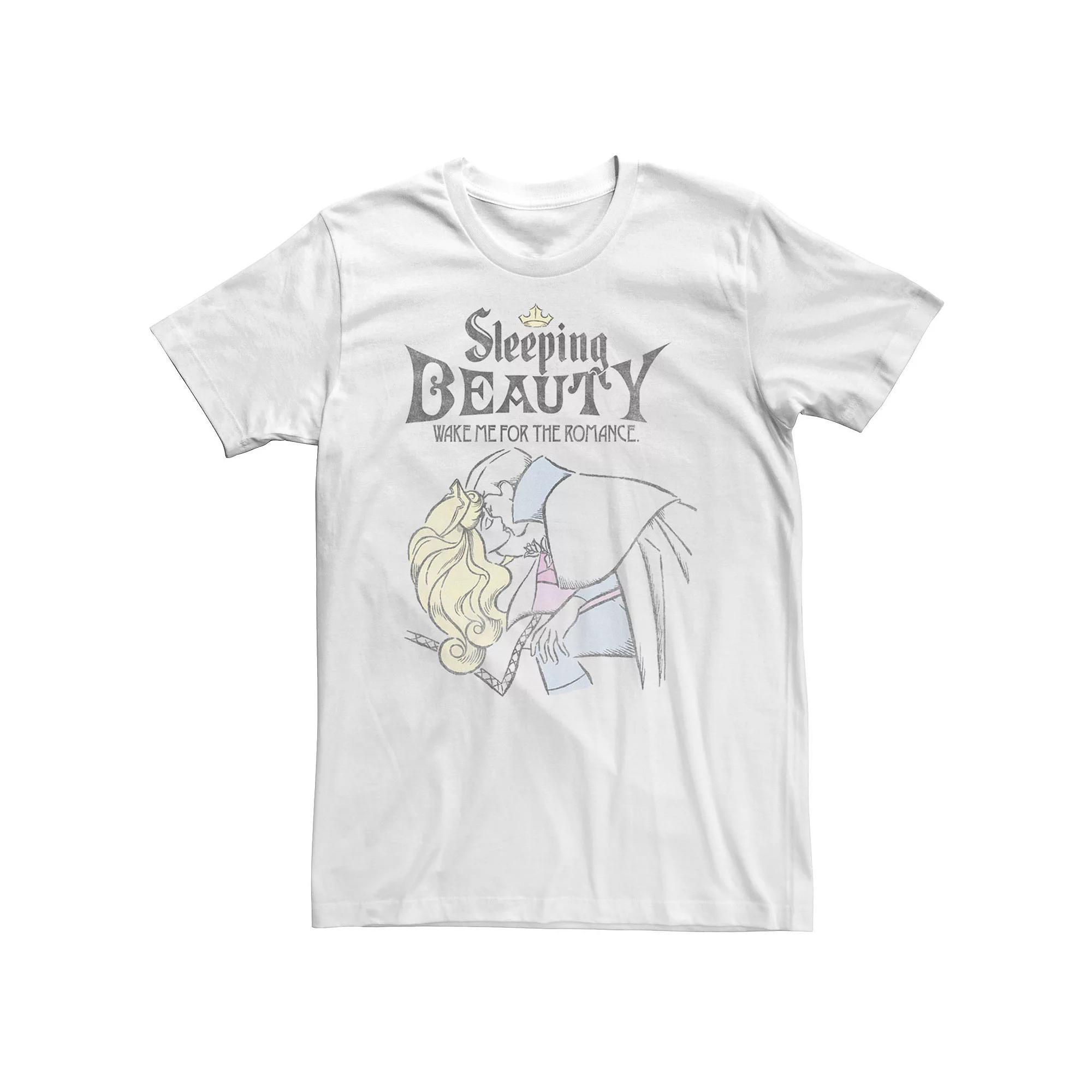 Big & Tall Disney Sleeping Beauty Wake Me For The Romance Sketch Tee, Men's, Size: 4XL Tall, White Product Image