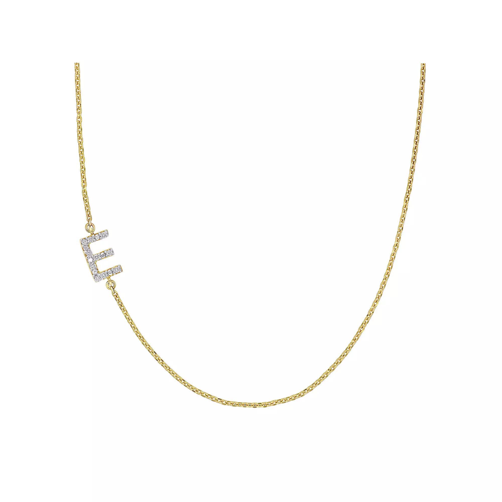 Stella Grace 14k Gold Diamond Accent Initial Necklace, Women's, Size: 18" Product Image