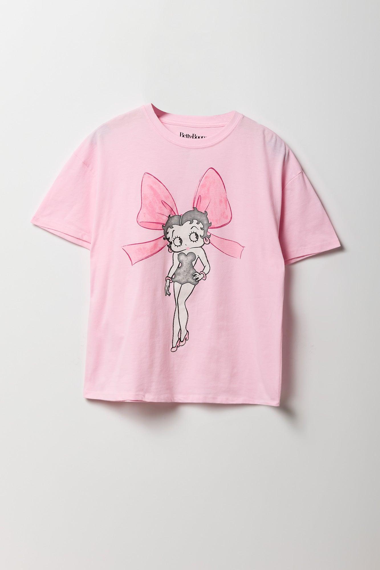 Betty Boop Bow Graphic Boyfriend T-Shirt Female Product Image