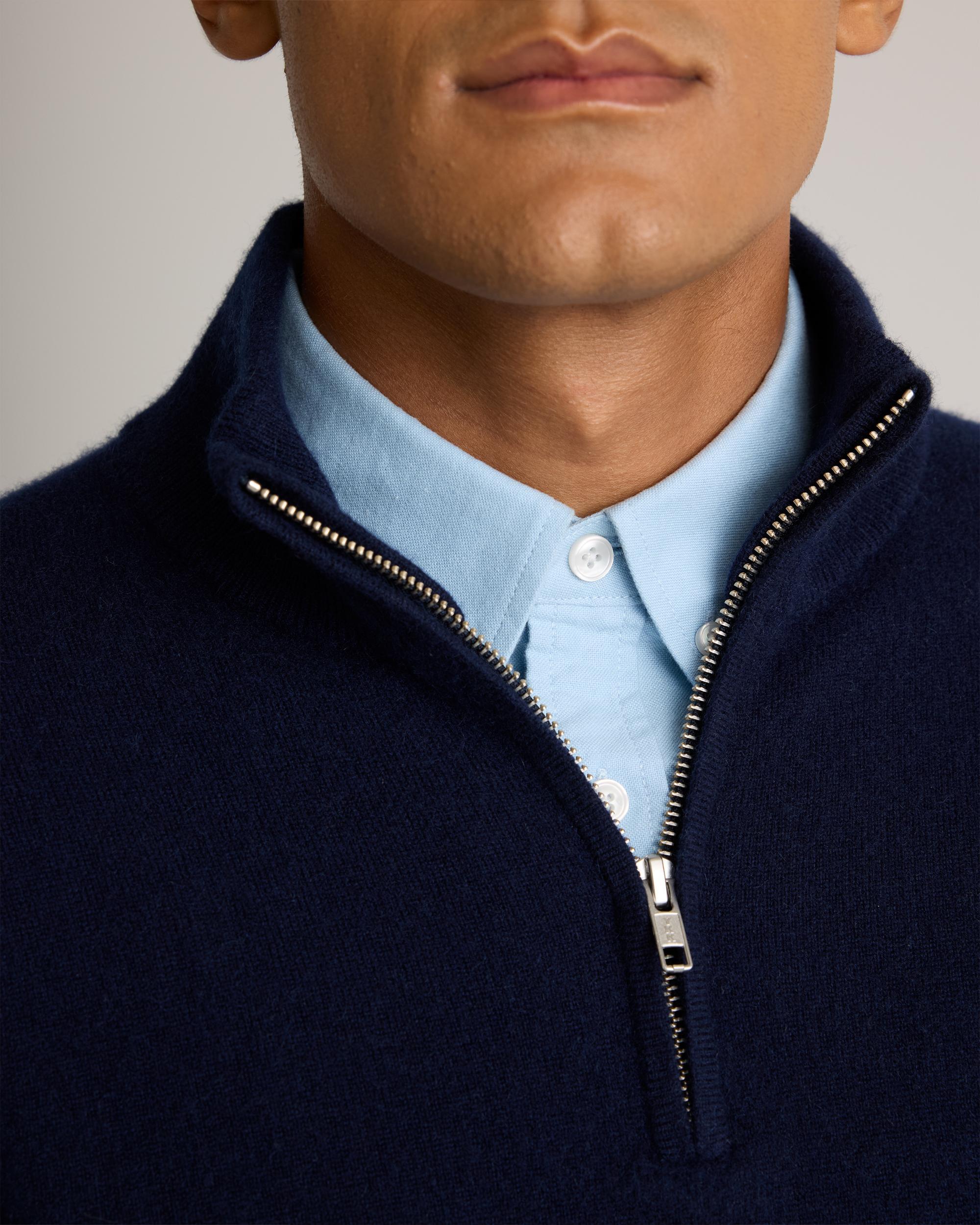 Quince | Men's Mongolian Cashmere Quarter Zip Sweater Product Image