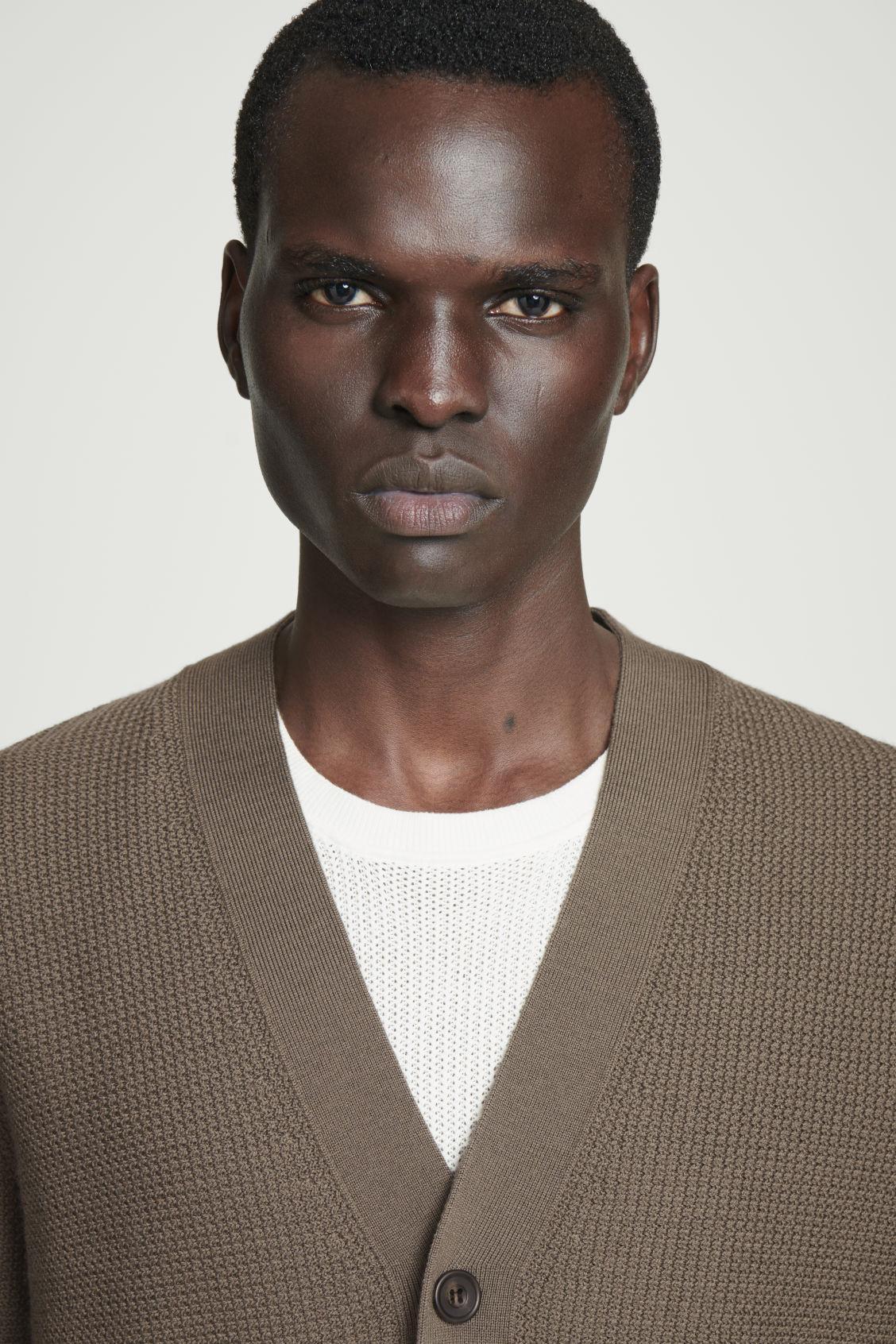 TEXTURED MERINO WOOL CARDIGAN Product Image