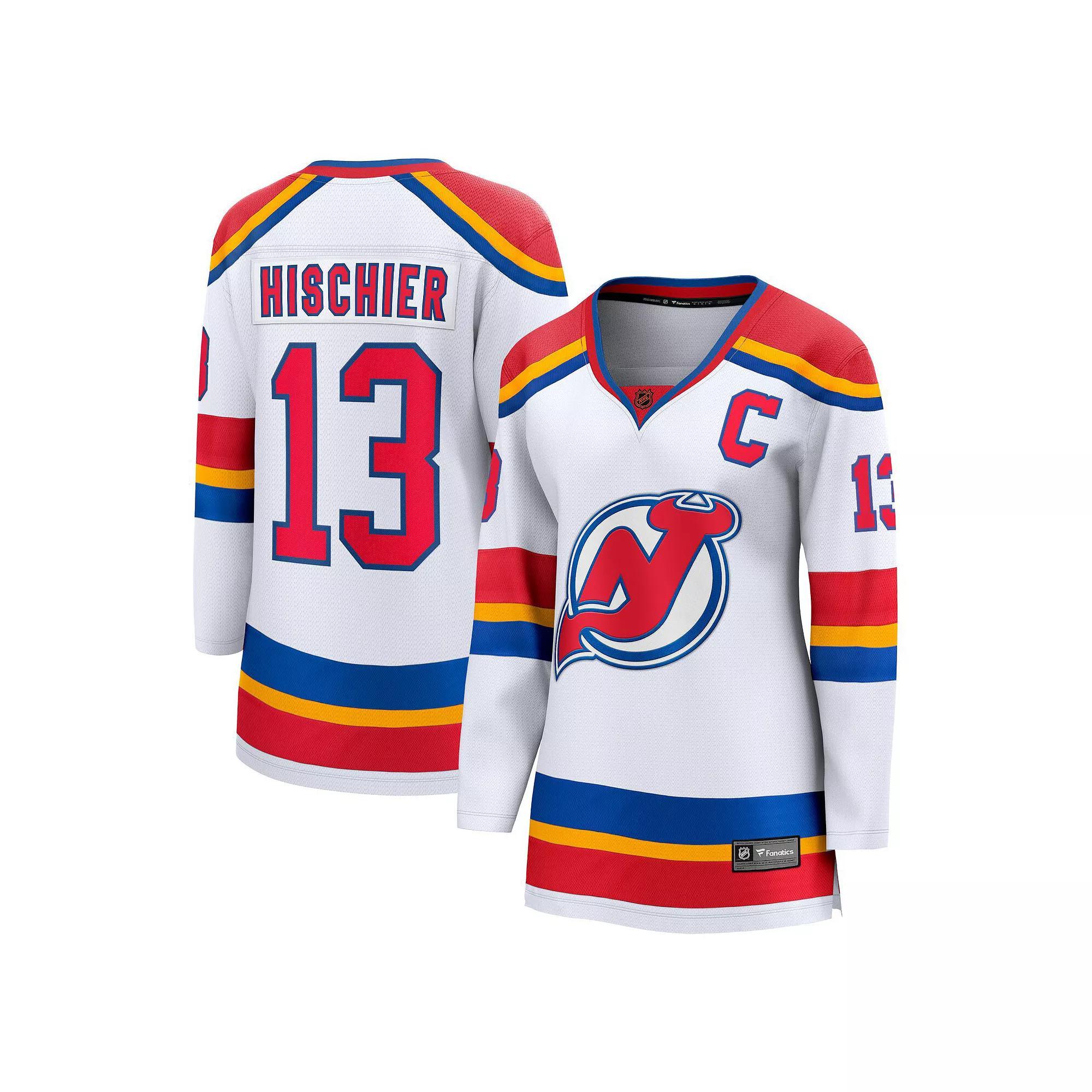 Women's Fanatics Nico Hischier White New Jersey Devils Captain Patch Special Edition 2.0 Breakaway Player Jersey, Size: XL, Nhl White Product Image